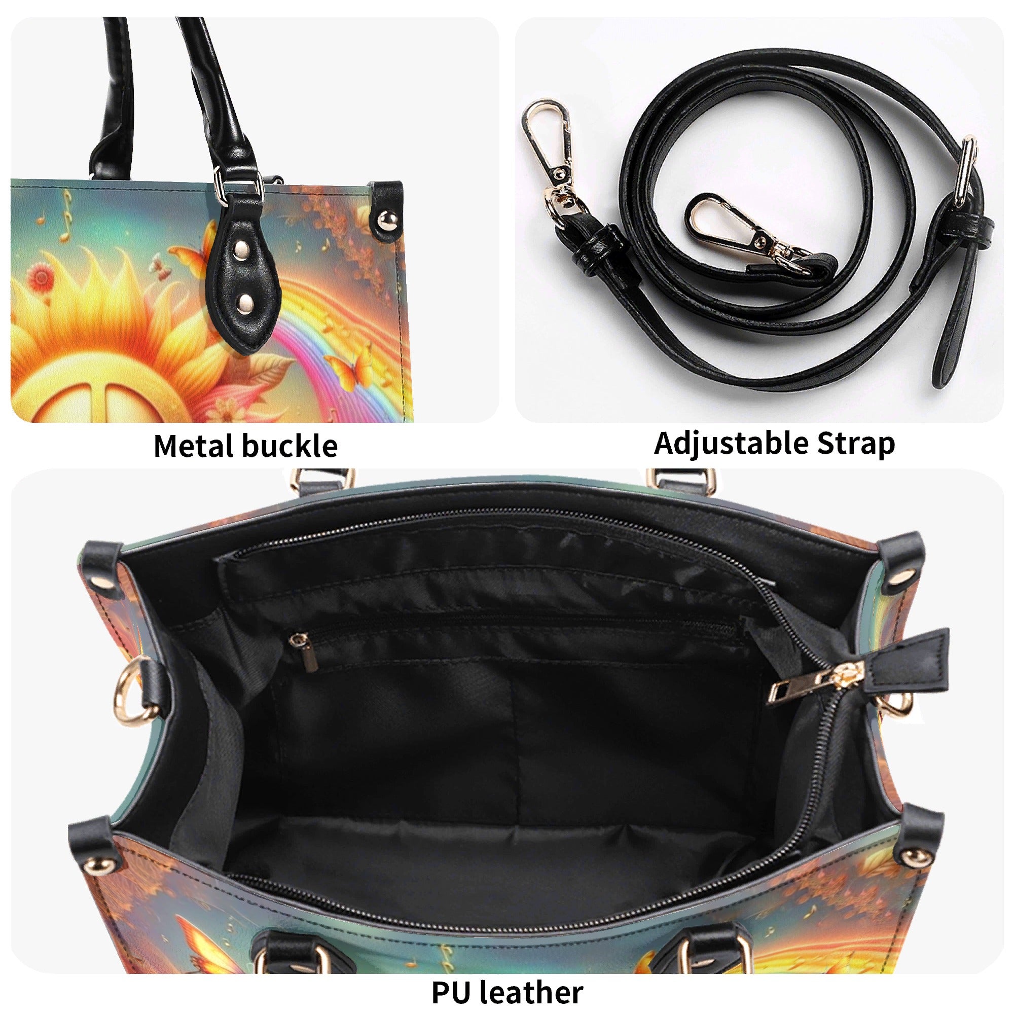 PEACE SUNFLOWER LEATHER HANDBAG - YHHN2512245