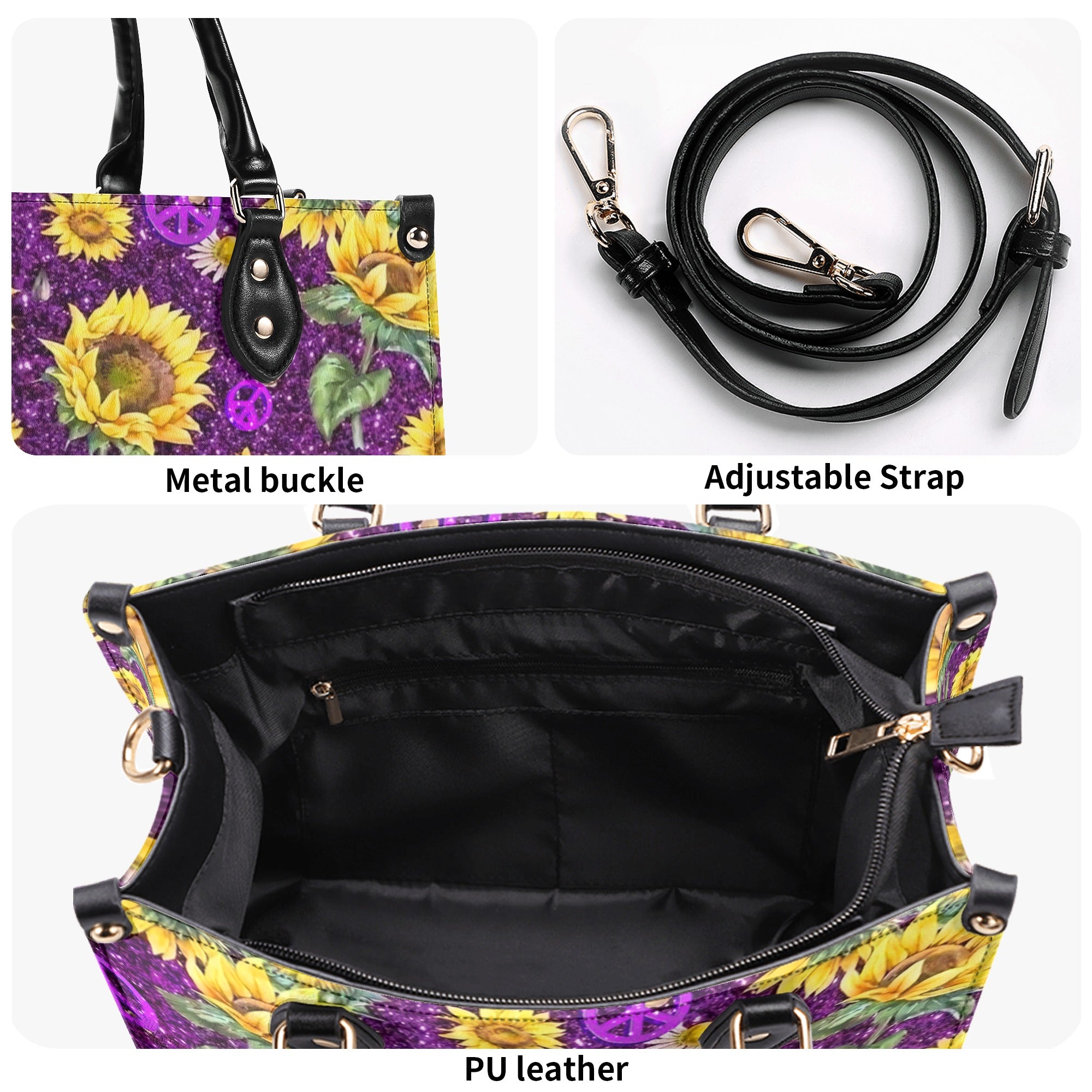 SUNFLOWER LEAOPARD LEATHER HANDBAG - YHLT1511244