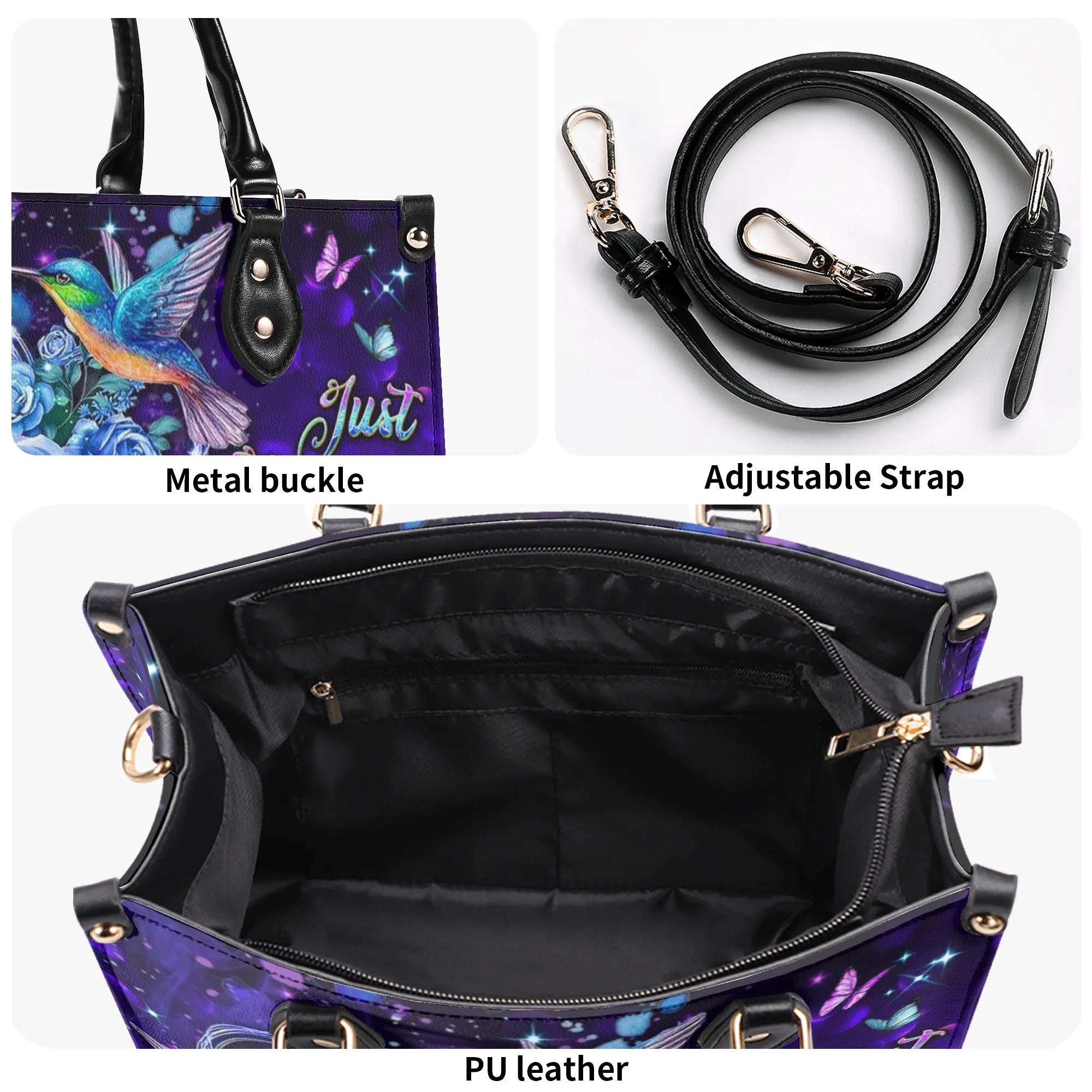 JUST BREATHE HUMMINGBIRD LEATHER HANDBAG - YHDU0210244