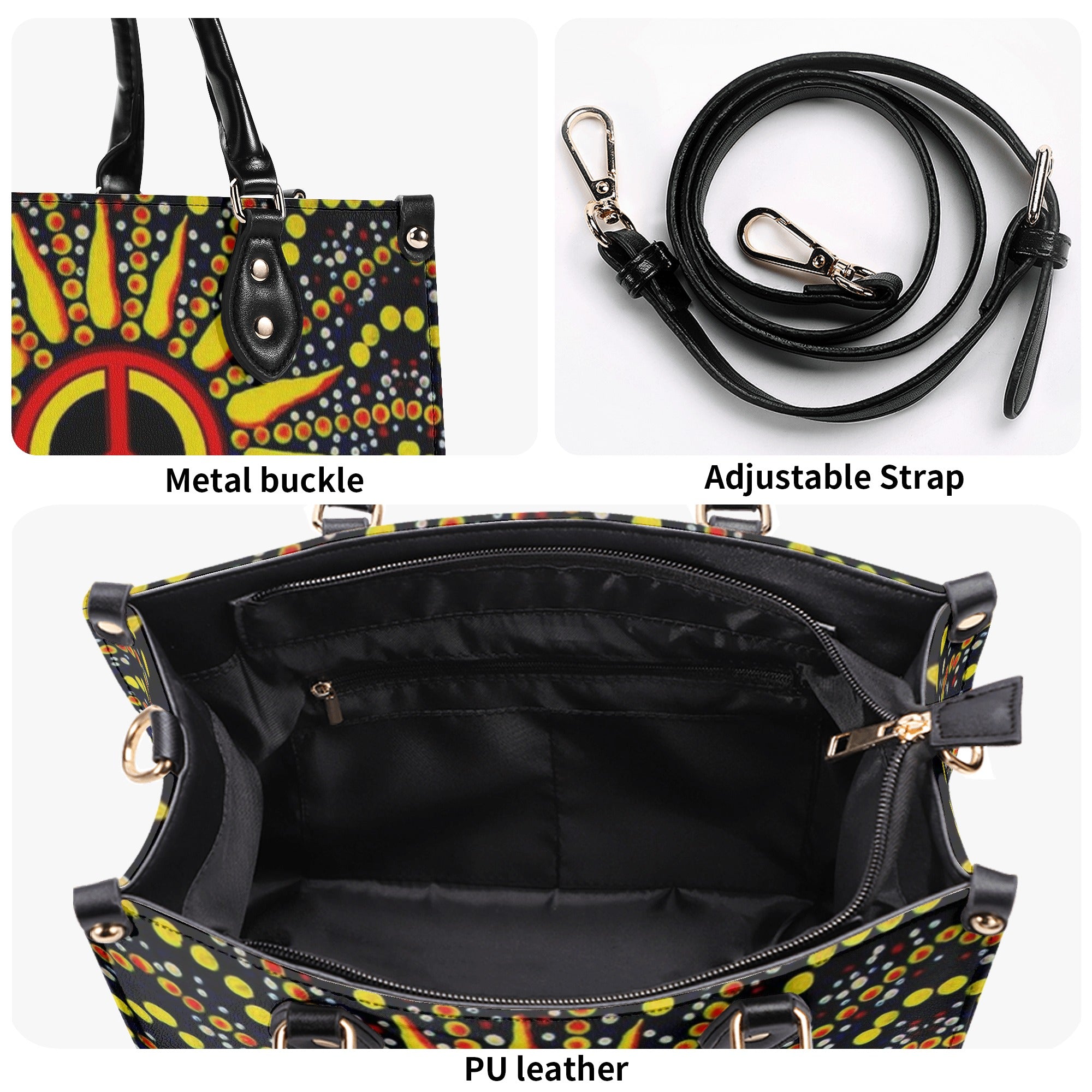 PEACE SUN LEATHER HANDBAG - YHHN2911244