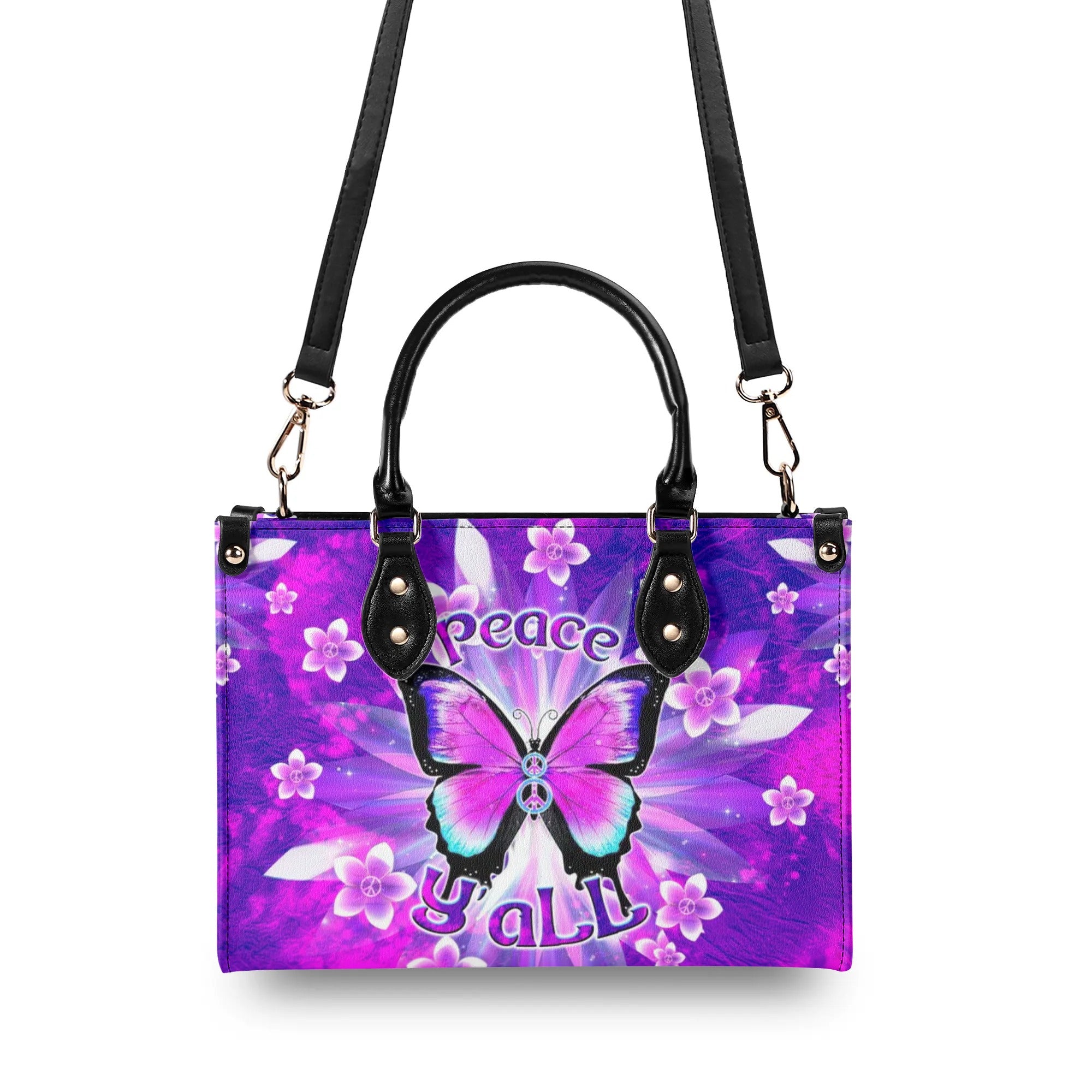 PEACE Y'ALL BUTTERFLY LEATHER HANDBAG - TLTW1906244