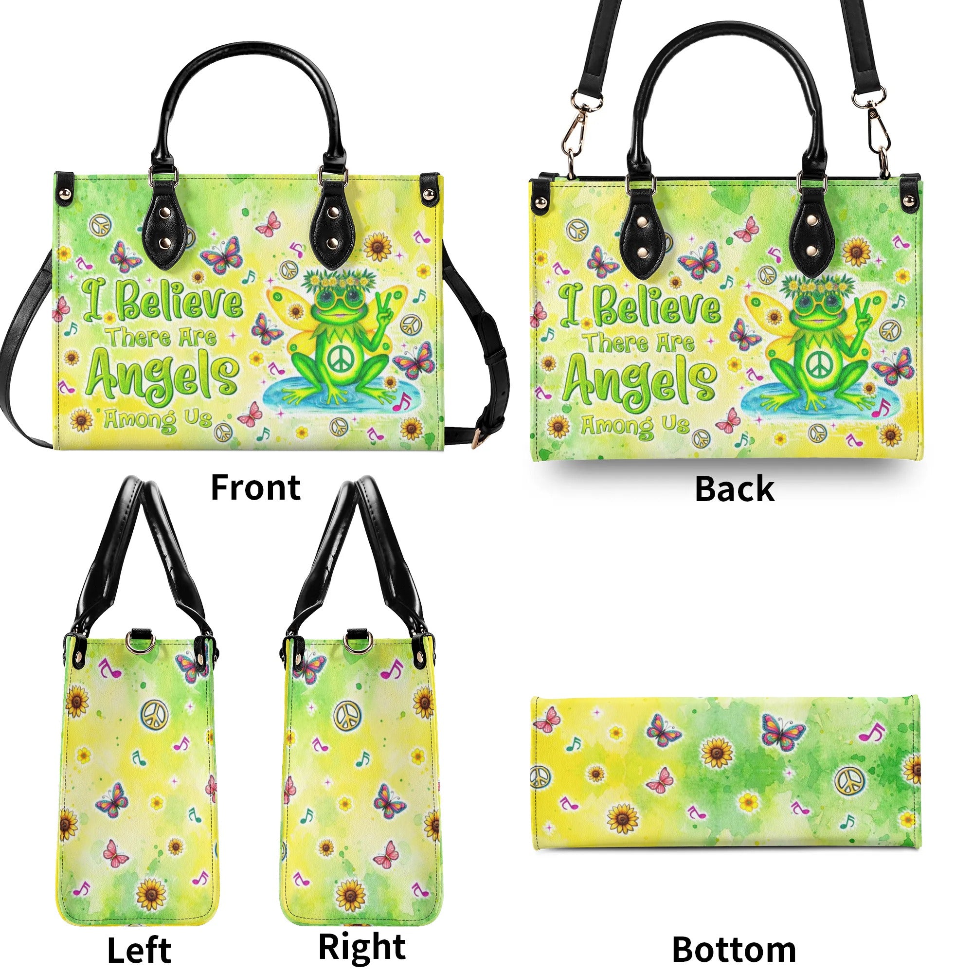 I BELIEVE THERE ARE ANGELS AMONG US FROG LEATHER HANDBAG - TLTR1209243