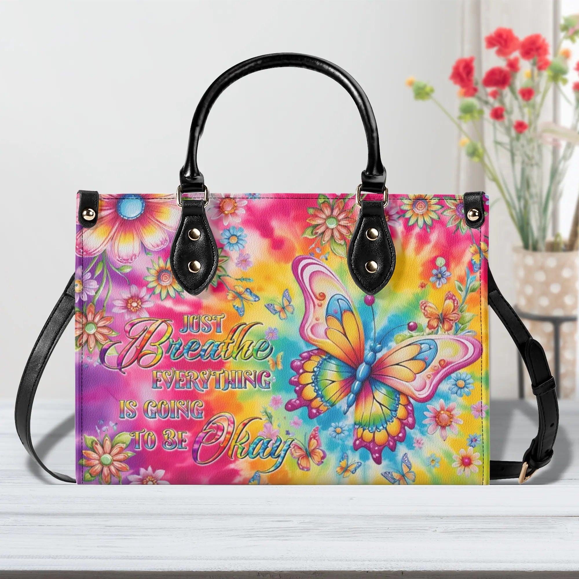 JUST BREATHE BUTTERFLY LEATHER HANDBAG - TLTR1907243