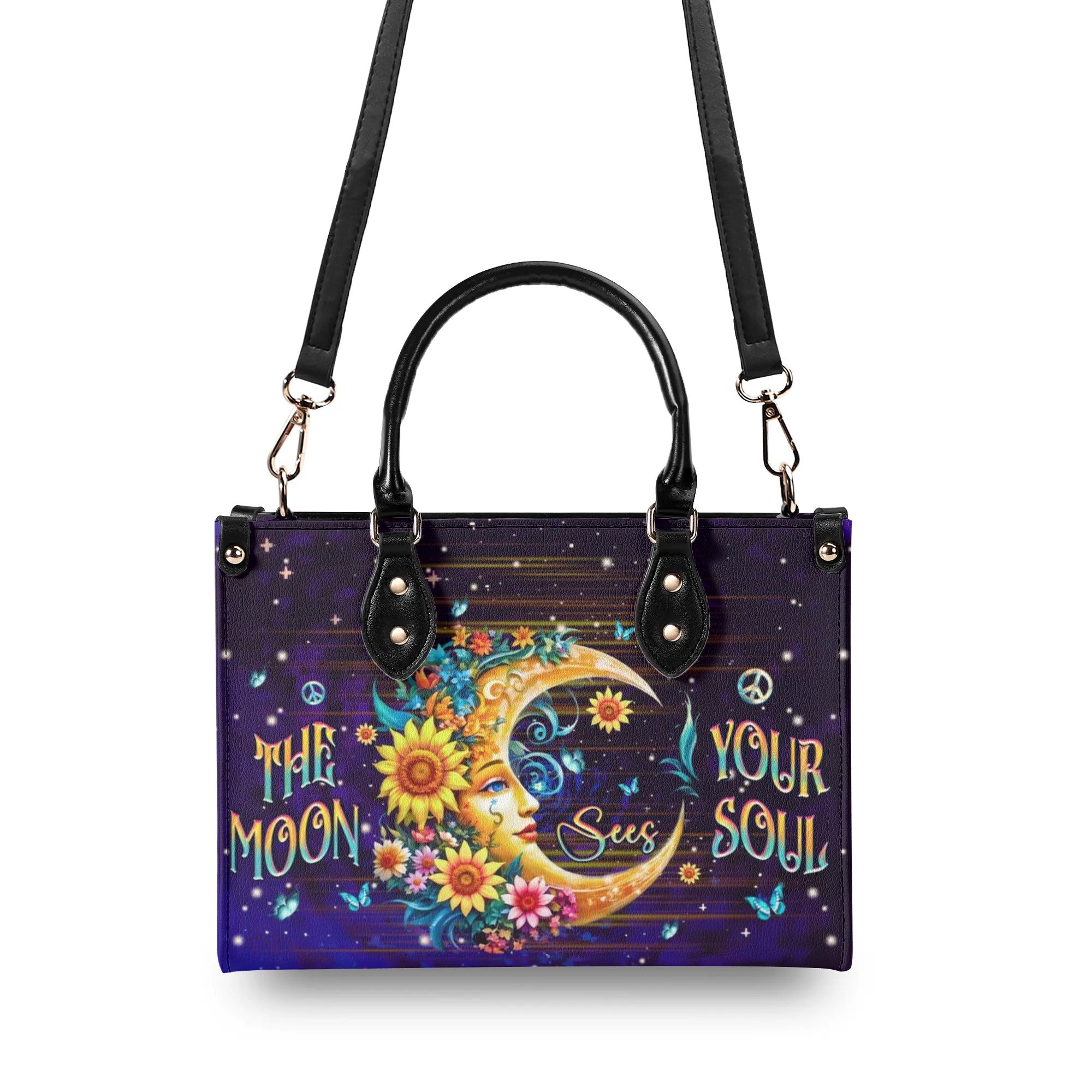 THE MOON SEES YOUR SOUL LEATHER HANDBAG - YHHG1009244