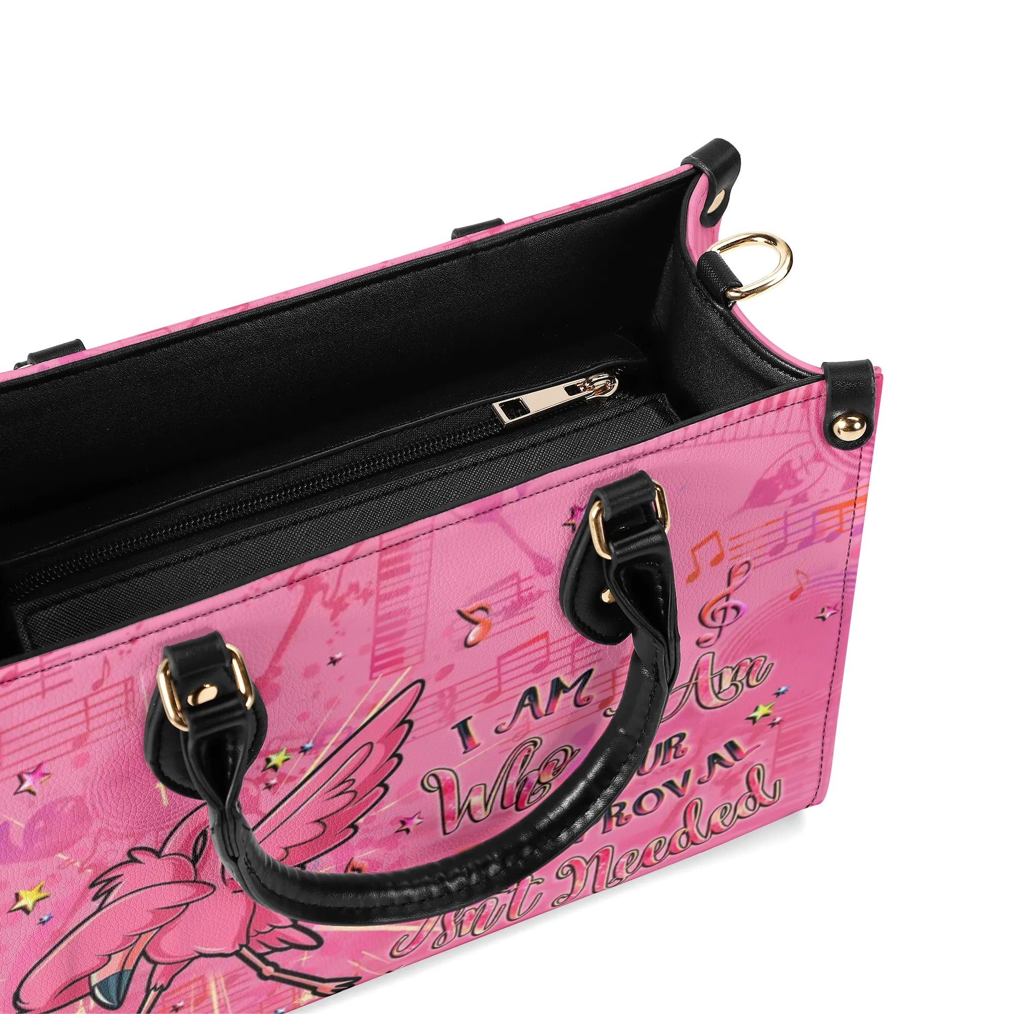 I AM WHO I AM FLAMINGO LEATHER HANDBAG - YHLT2907242