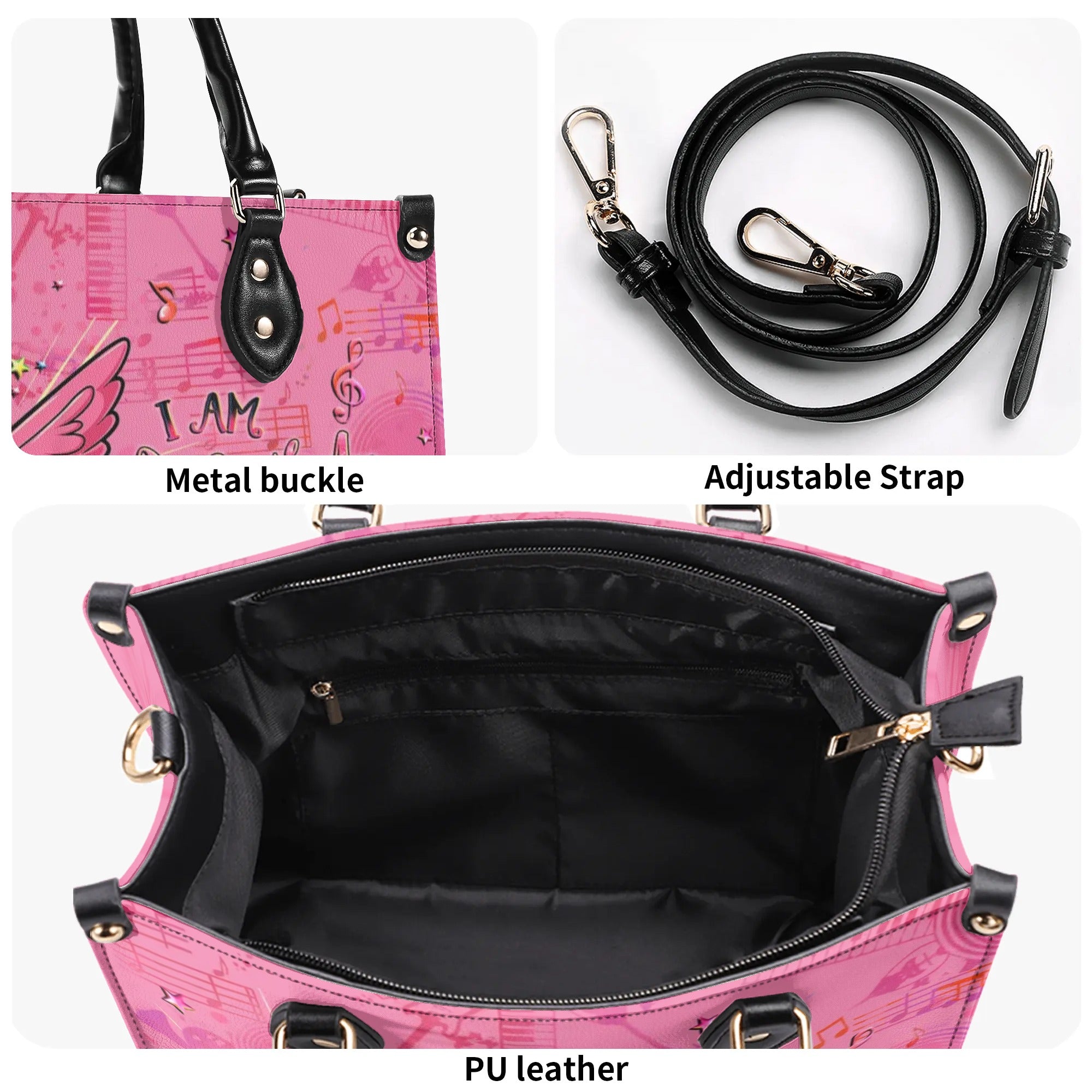 I AM WHO I AM FLAMINGO LEATHER HANDBAG - YHLT2907242