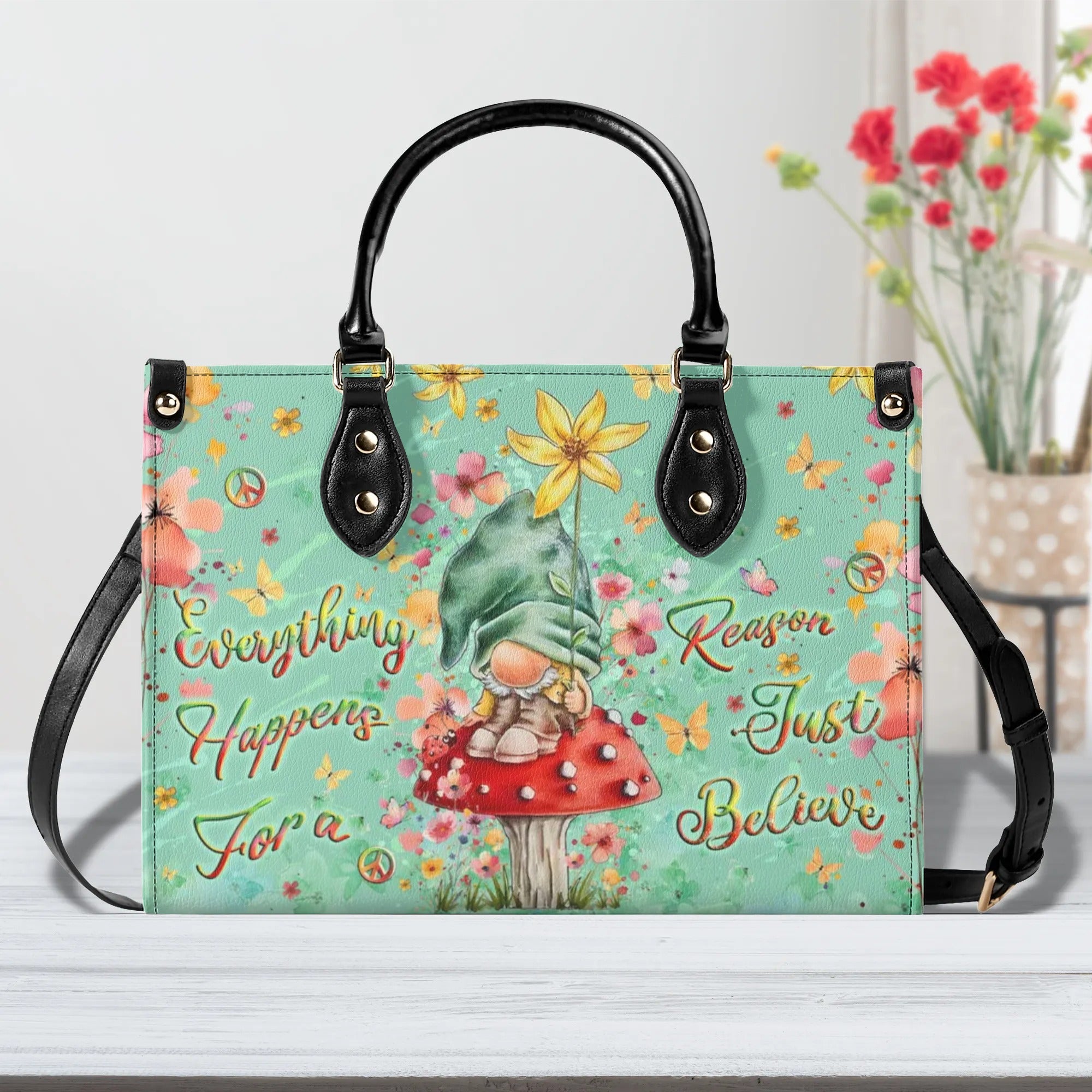 JUST BELIEVE GNOME LEATHER HANDBAG - YHLT0608242