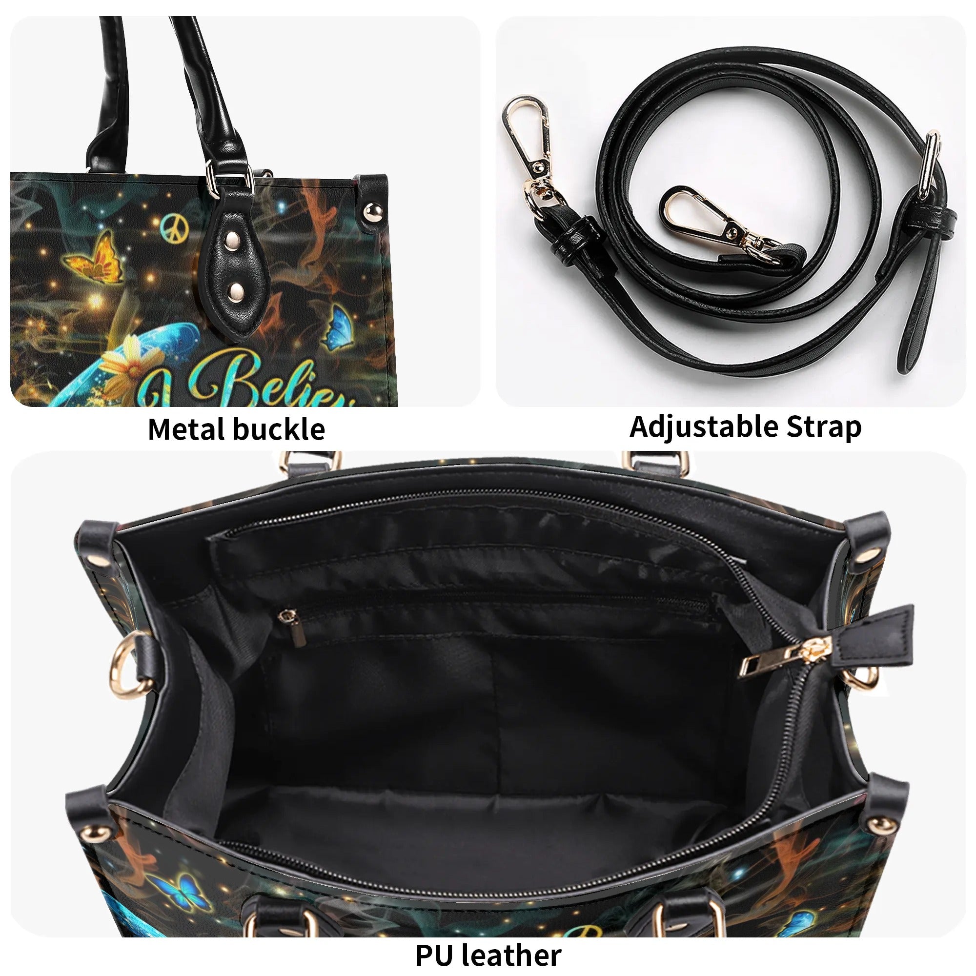 I BELIEVE THERE ARE ANGELS AMONG US LEATHER HANDBAG - YHHN2208241