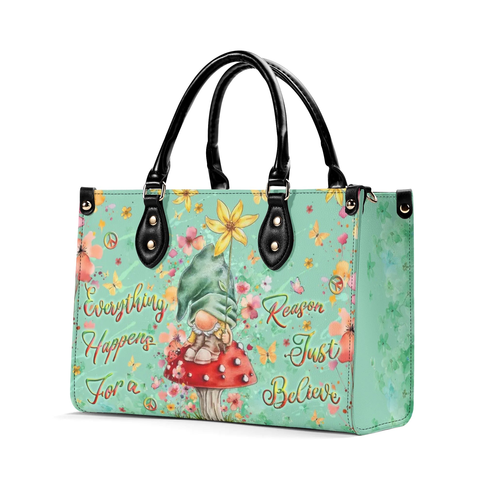 JUST BELIEVE GNOME LEATHER HANDBAG - YHLT0608242