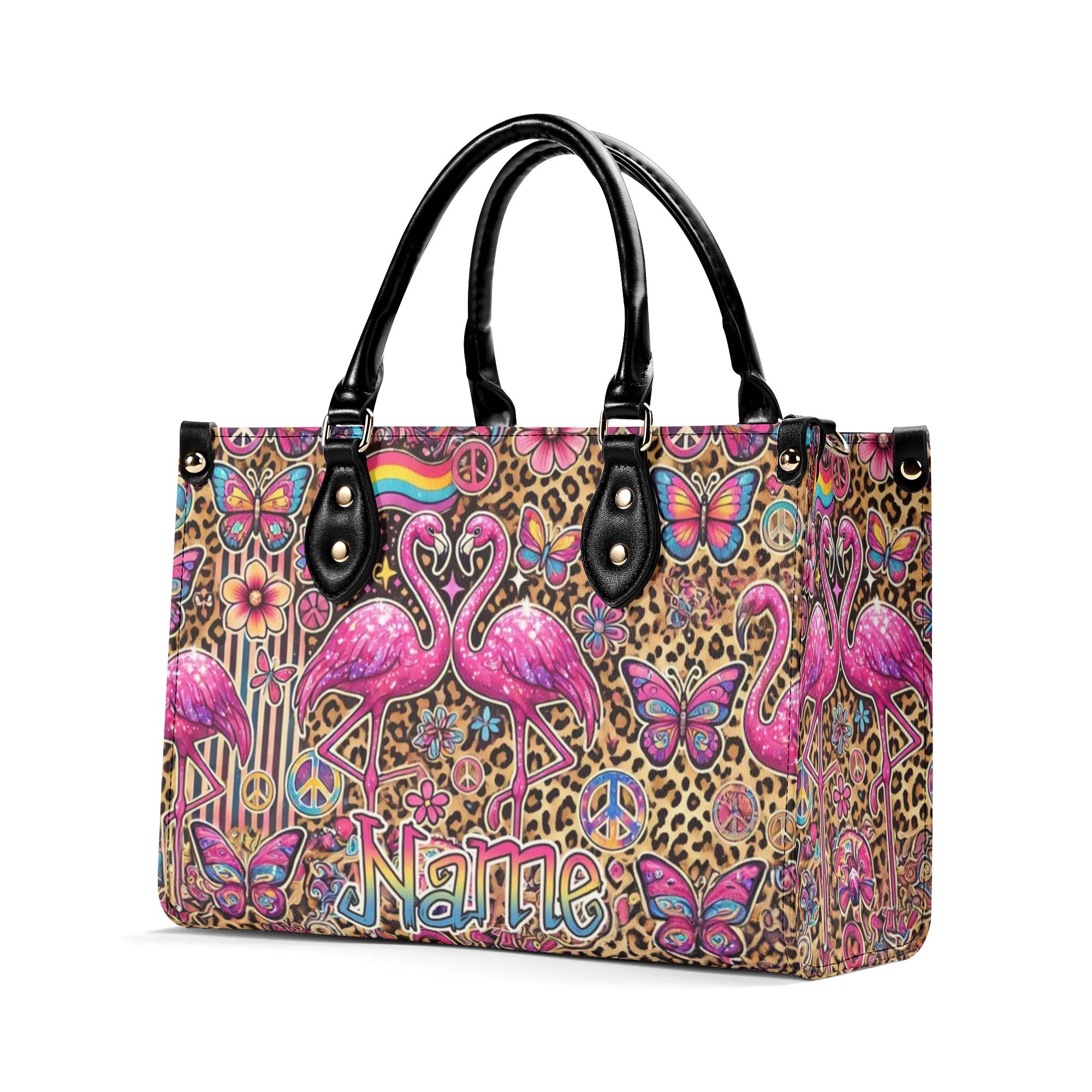 FLAMINGO HIPPIE LEOPARD PATTERN LEATHER HANDBAG - TLNZ2407244