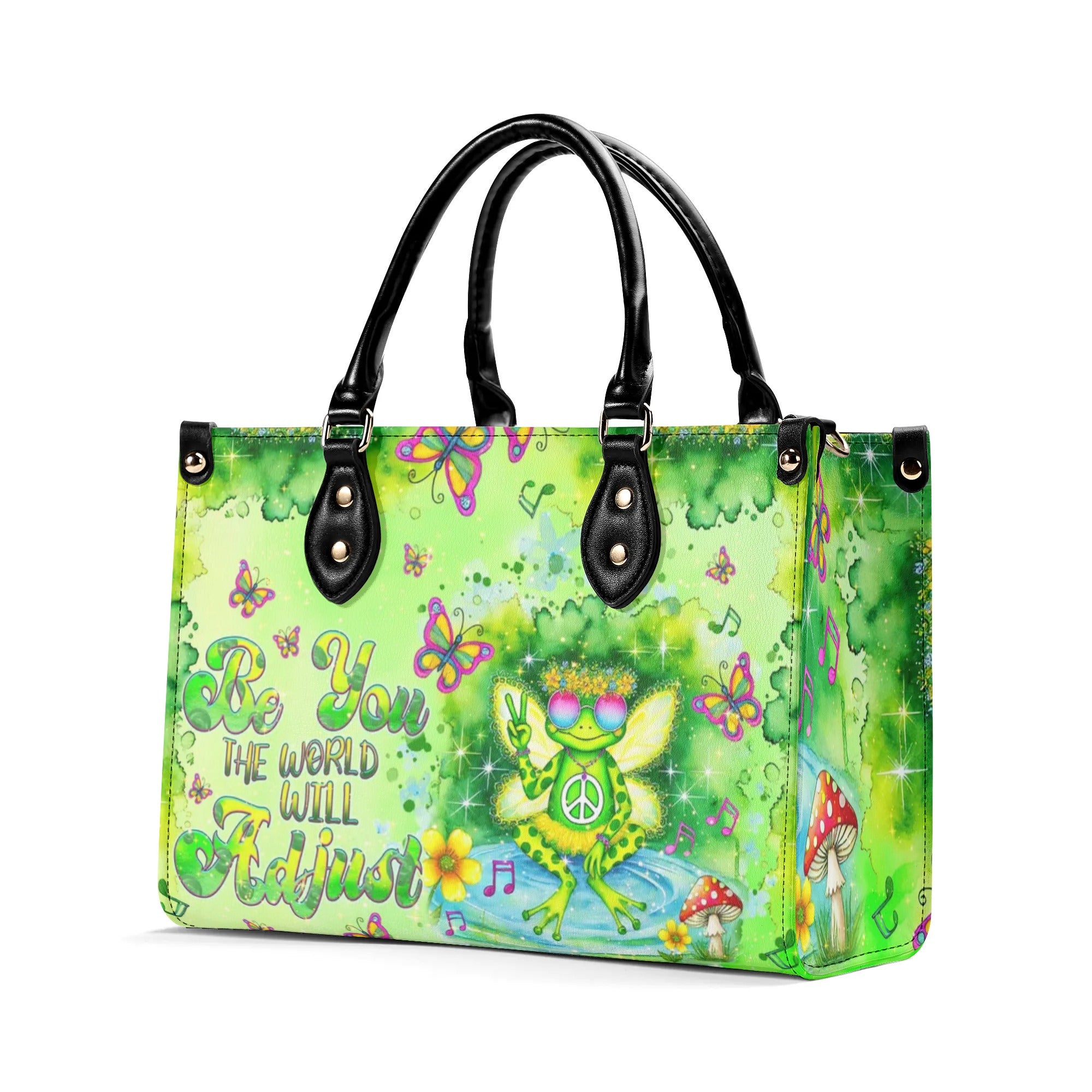 BE YOU THE WORLD WILL ADJUST FROG LEATHER HANDBAG - TLNT0909244