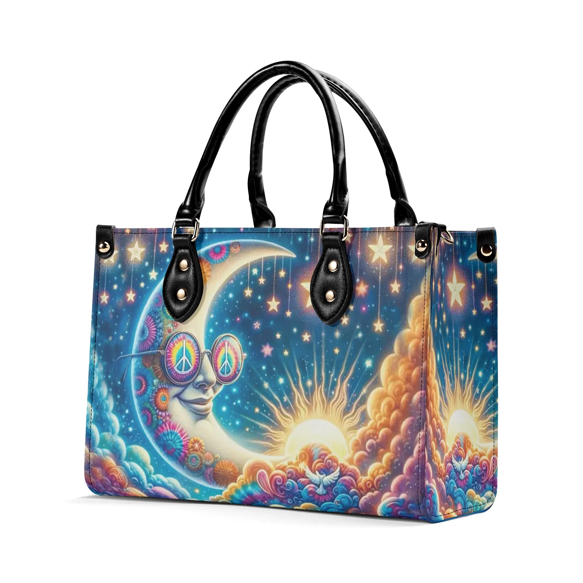 HIPPIE MOON STARS LEATHER HANDBAG - YHDU0909244