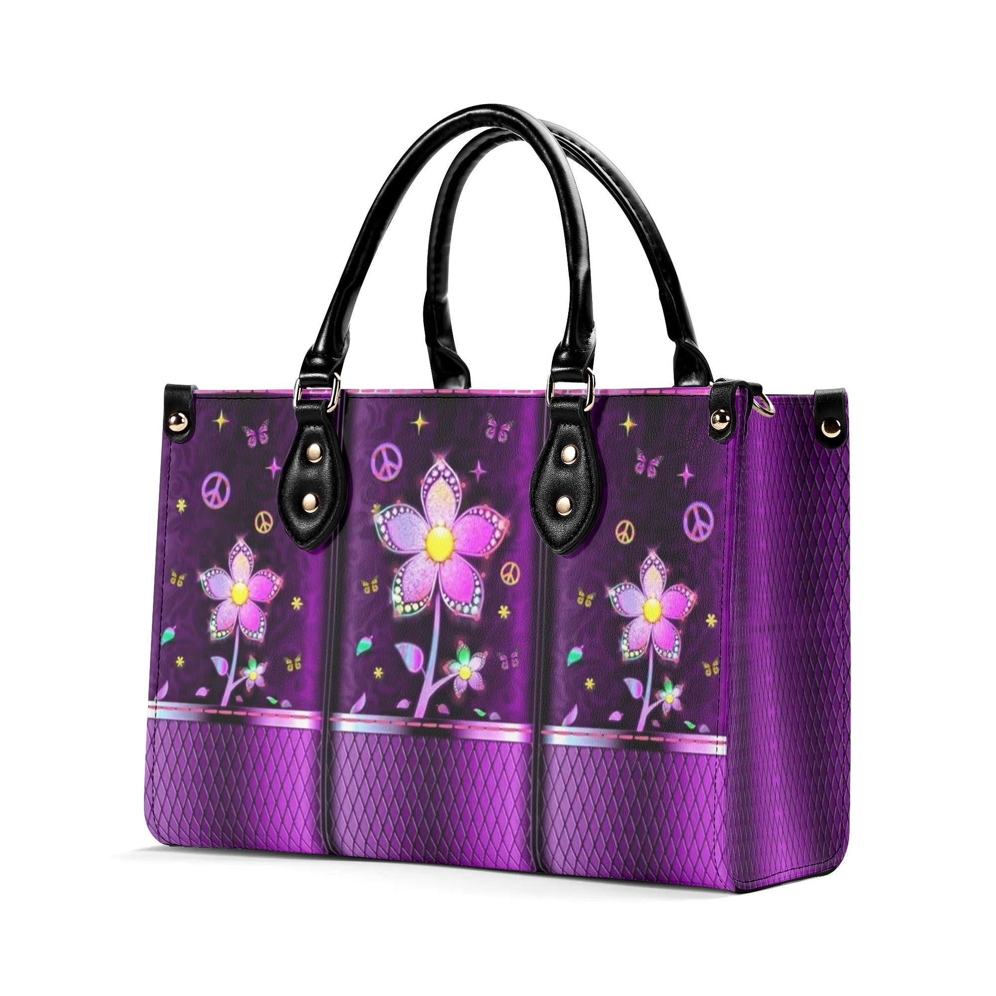 GLOWING FLOWER HIPPIE LEATHER HANDBAG - YHHG3107244