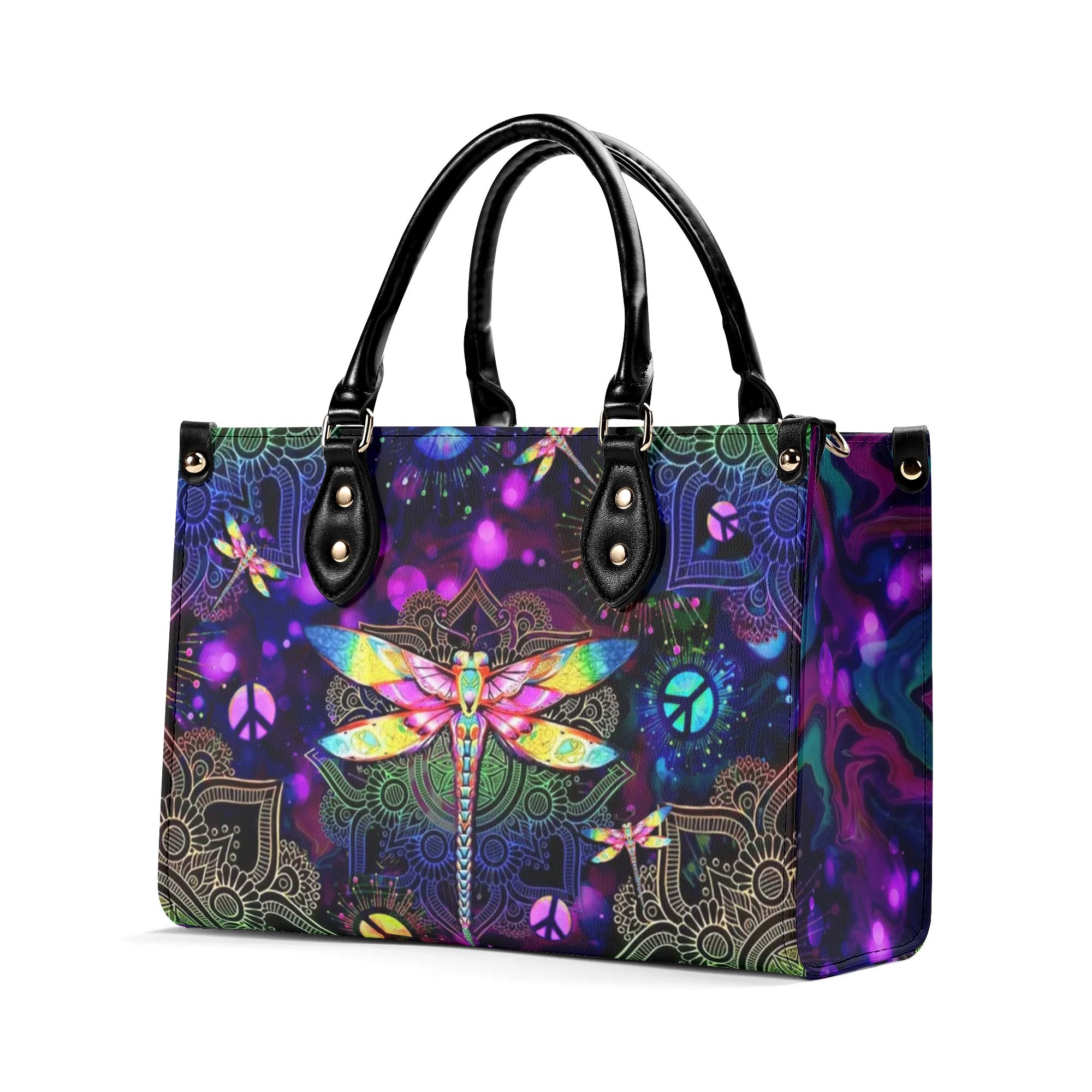 MANDALA DRAGONFLY LEATHER HANDBAG - YHLT2308243