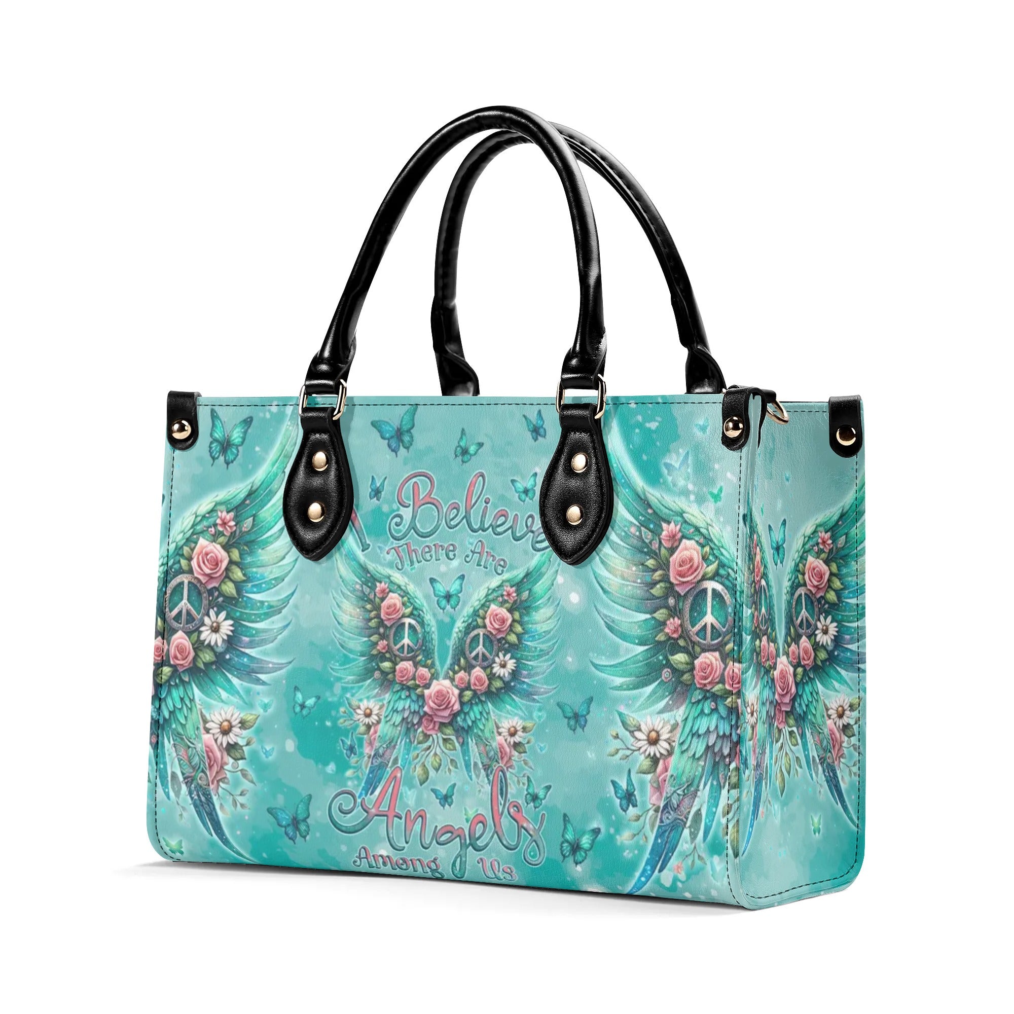 I BELIEVE THERE ARE ANGELS AMONG US LEATHER HANDBAG - TLNZ0706244