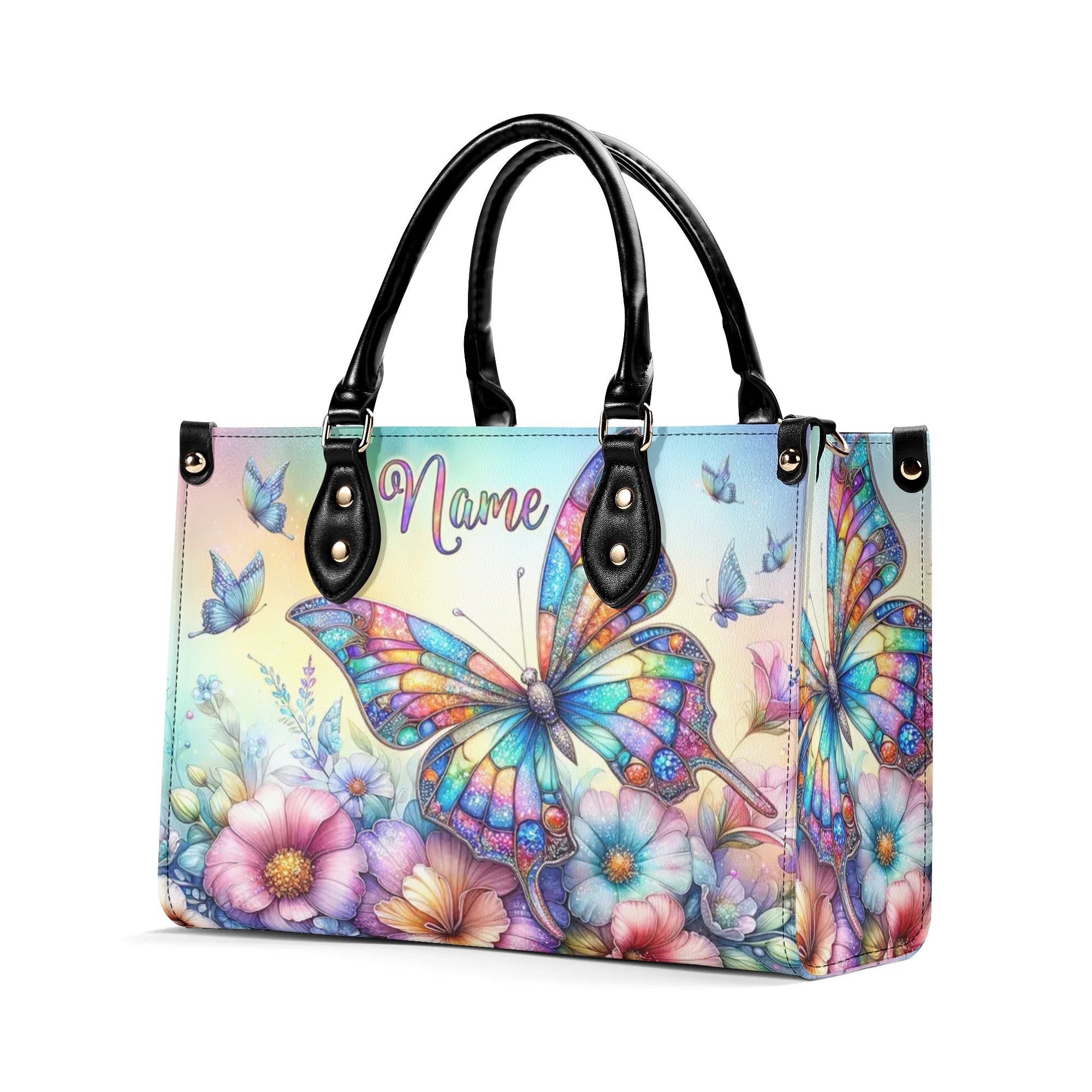 BUTTERFLY FLORAL LEATHER HANDBAG - TLNZ2606245