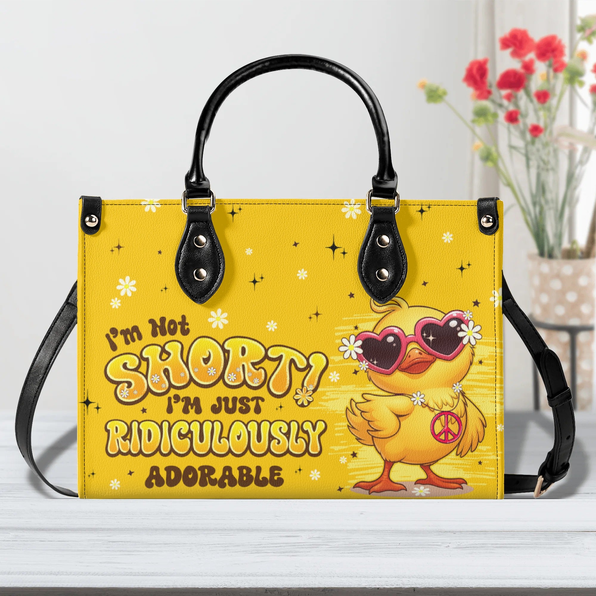 I'M NOT SHORT DUCK HIPPIE LEATHER HANDBAG - TYPQ0907256