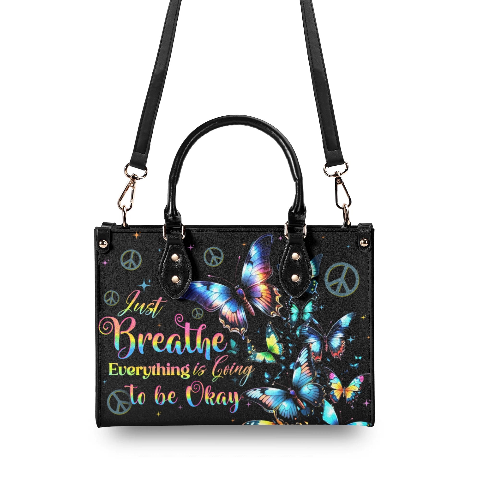 JUST BREATHE BUTTERFLIES LEATHER HANDBAG - TYTD1210242