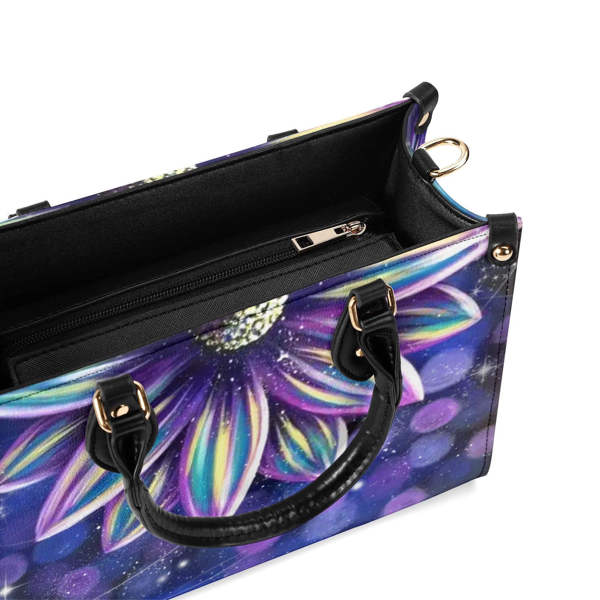 PAINTING HIPPIE FLOWER LEATHER HANDBAG - YHDU1411244