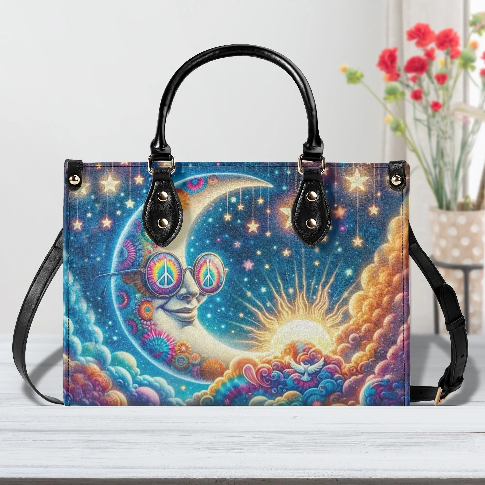 HIPPIE MOON STARS LEATHER HANDBAG - YHDU0909244