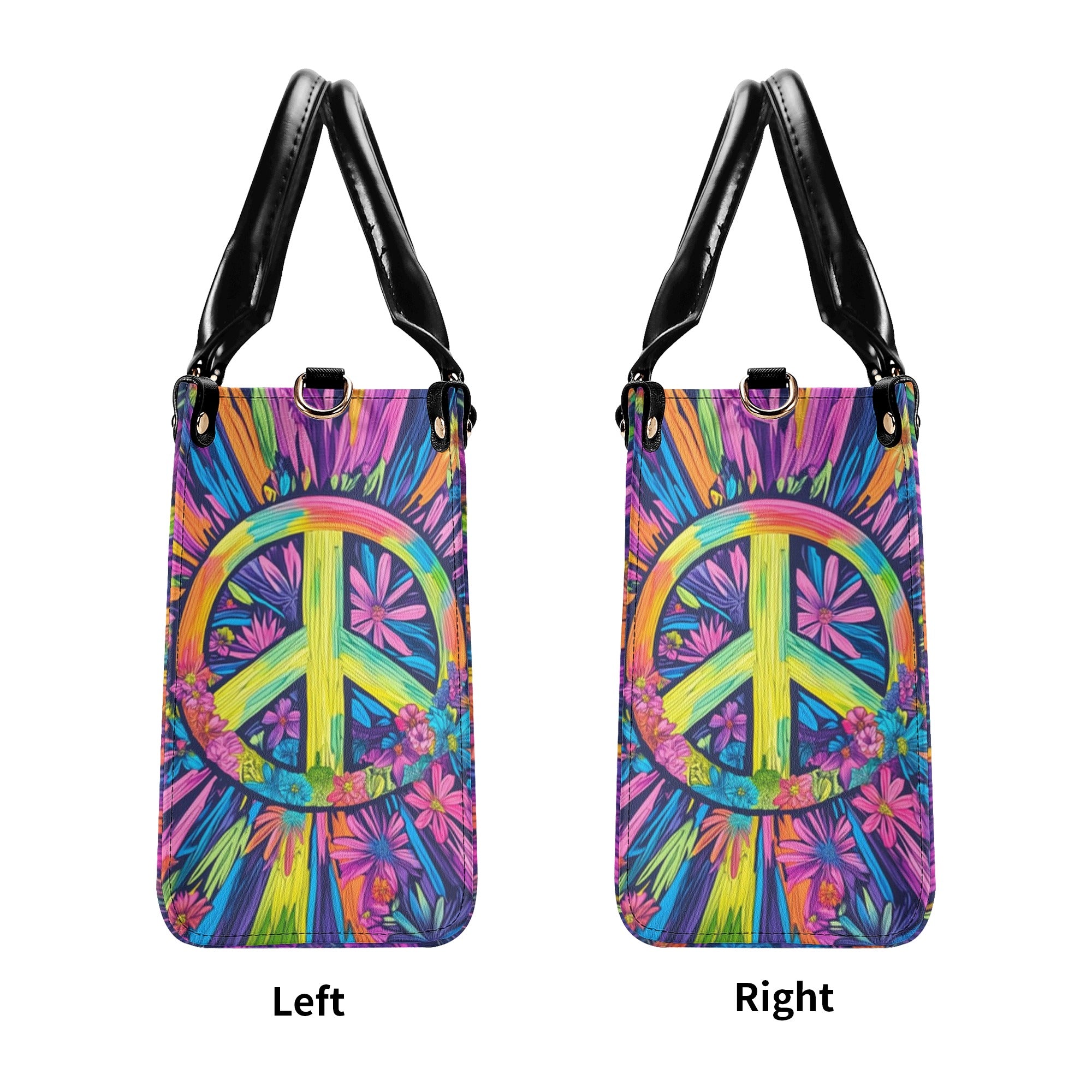 HIPPIE SOUL PEACE FLOWER  LEATHER HANDBAG - TLNZ0212245