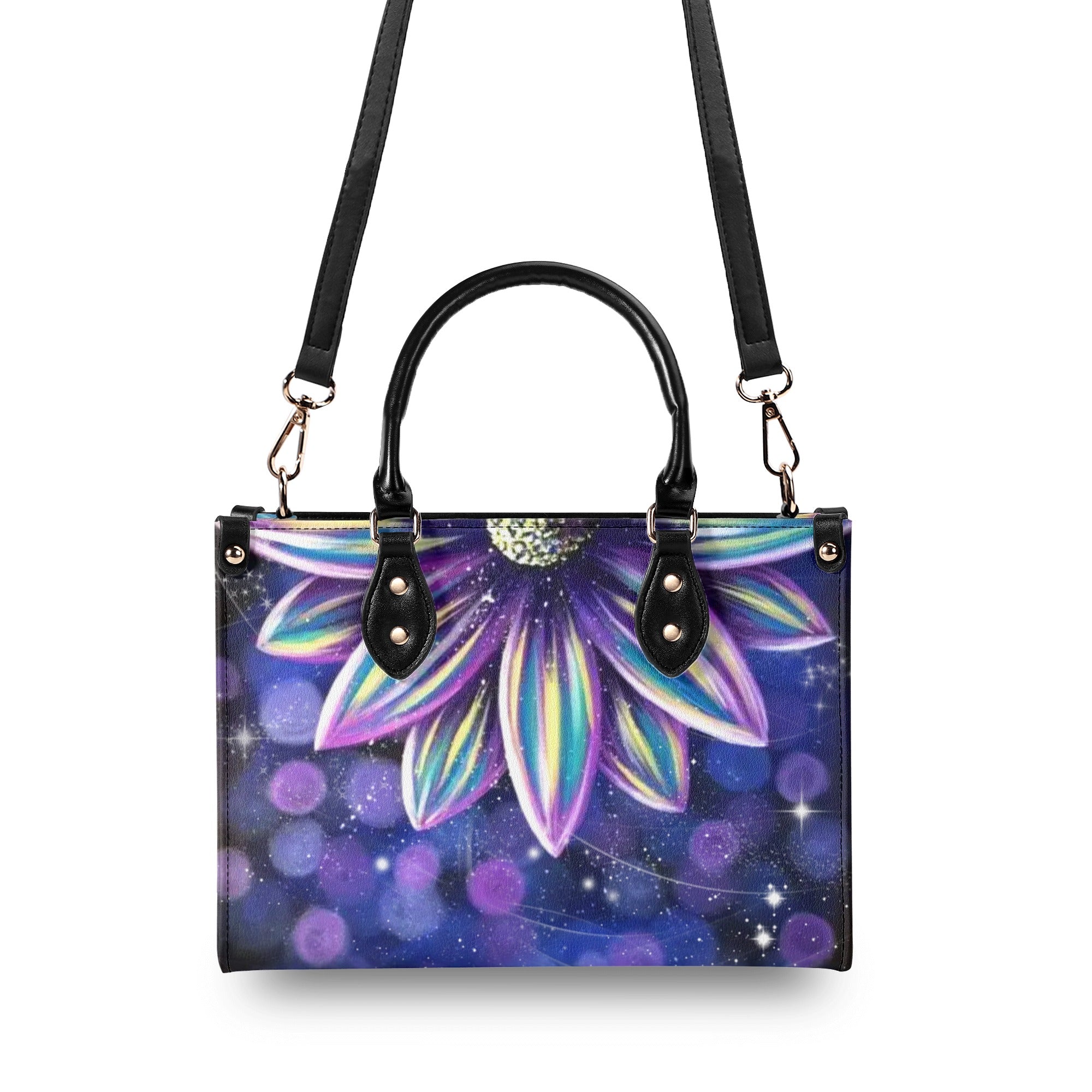 PAINTING HIPPIE FLOWER LEATHER HANDBAG - YHDU1411244