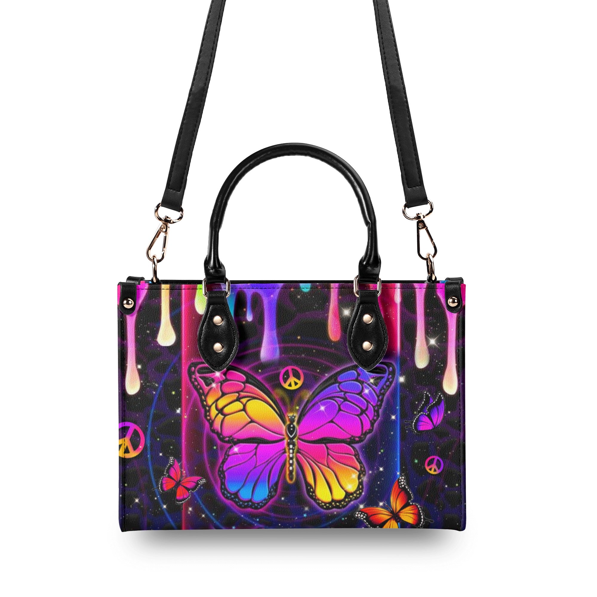 COLORFUL BUTTERFLY LEATHER HANDBAG - YHHN2711245