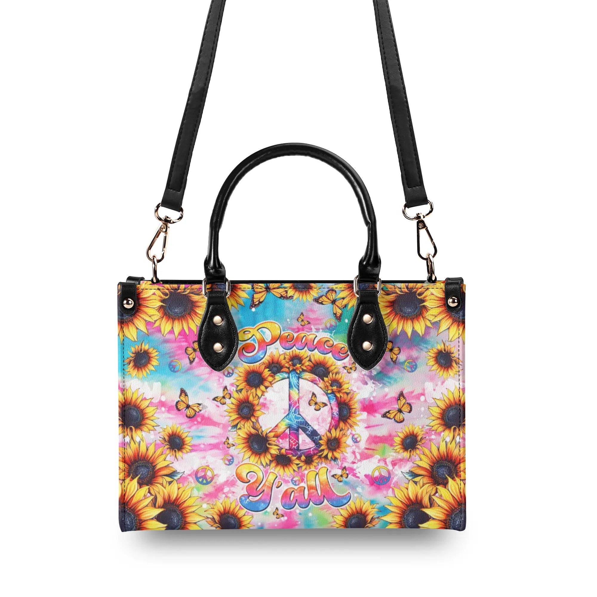 PEACE Y'ALL SUNFLOWER LEATHER HANDBAG - TLTW1109243