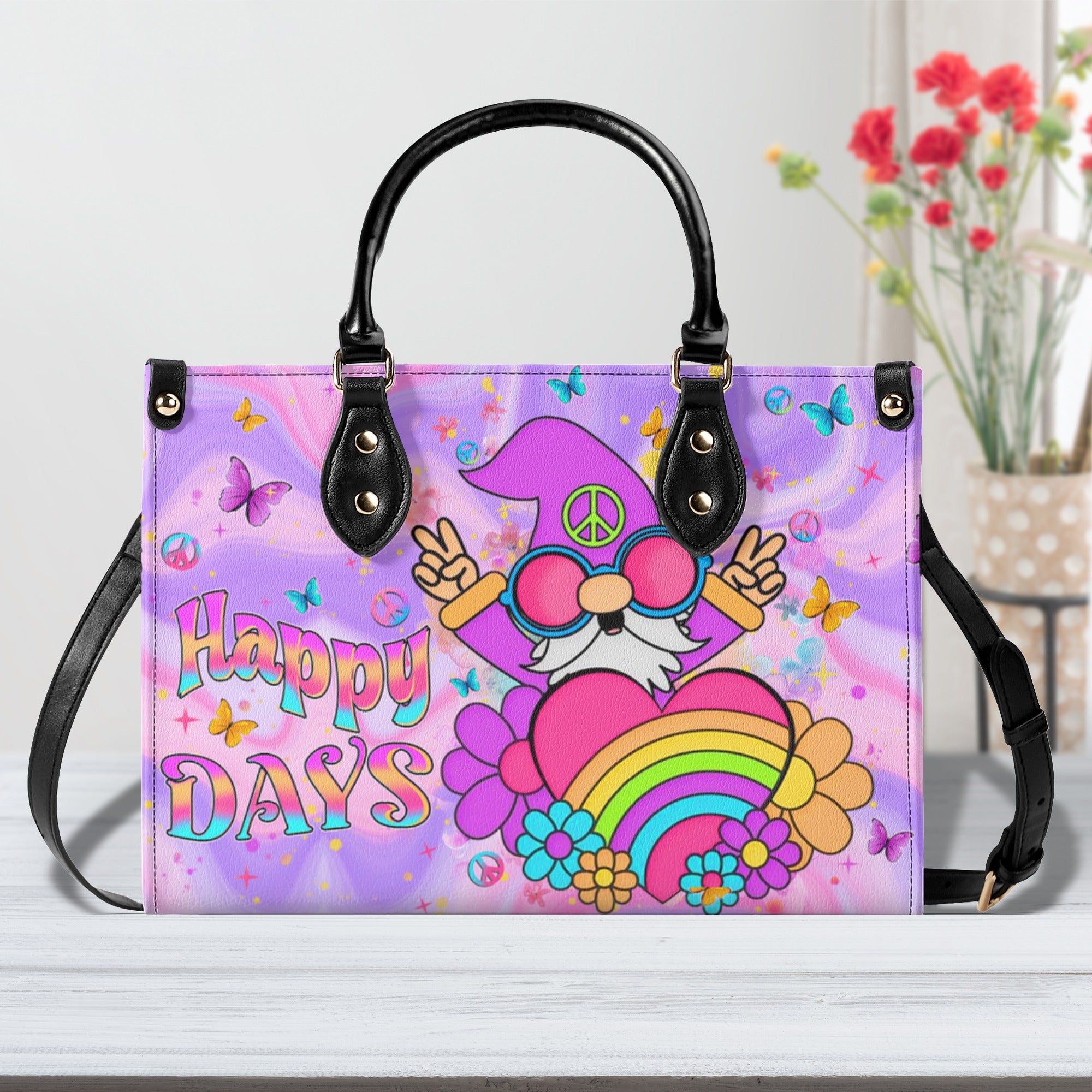 HAPPY DAYS HIPPIE GNOME LEATHER HANDBAG - YHHN0111241