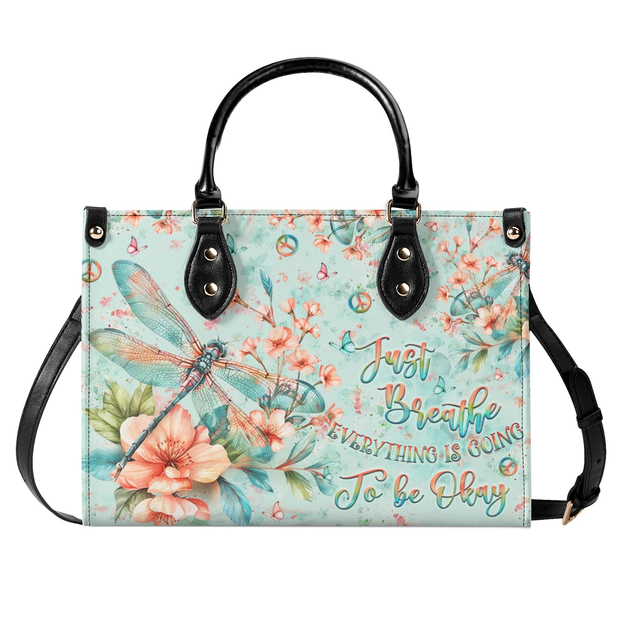 JUST BREATHE DRAGONFLY LEATHER HANDBAG - YHLT0711244