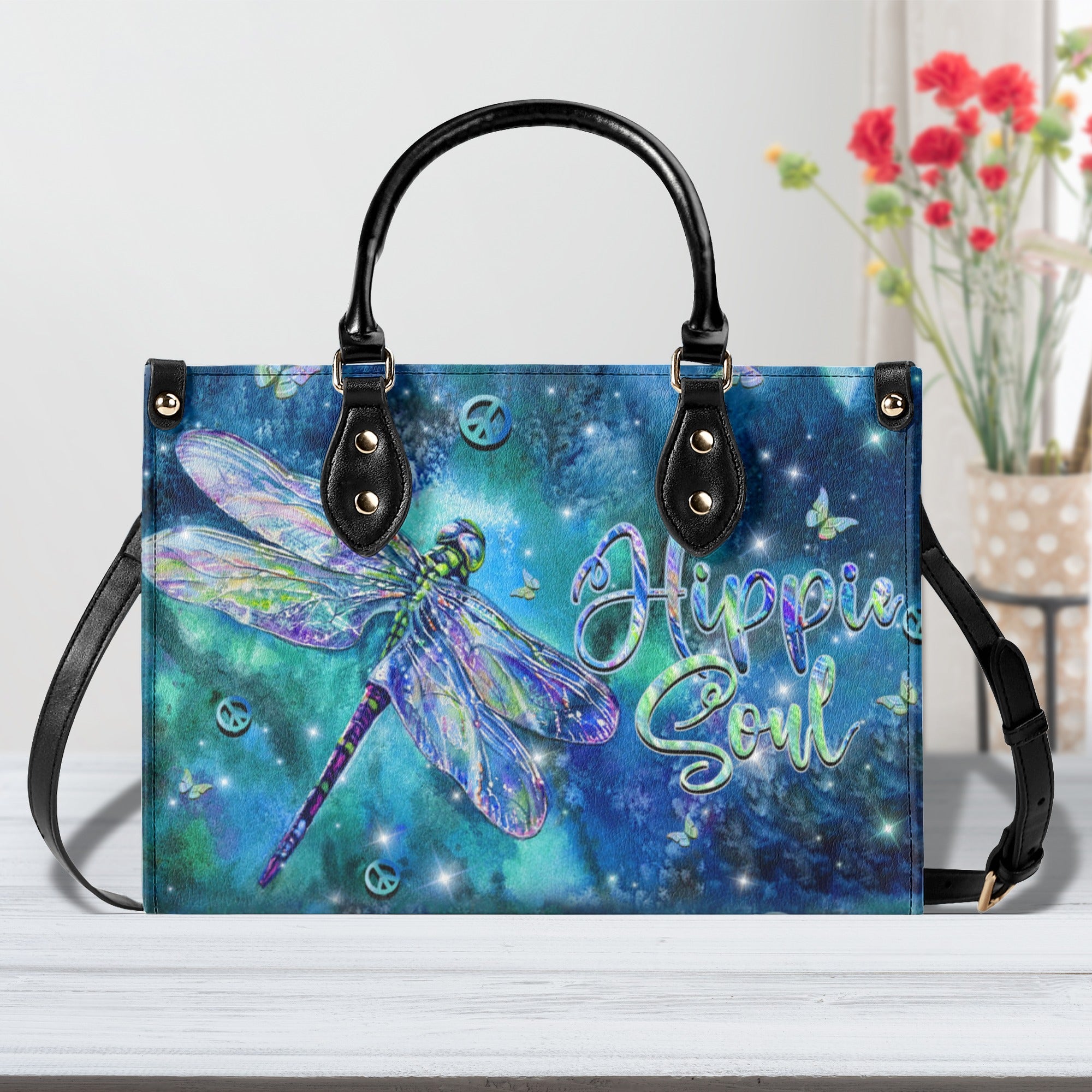 HIPPIE SOUL DRAGONFLY LEATHER HANDBAG - YHHN1410244