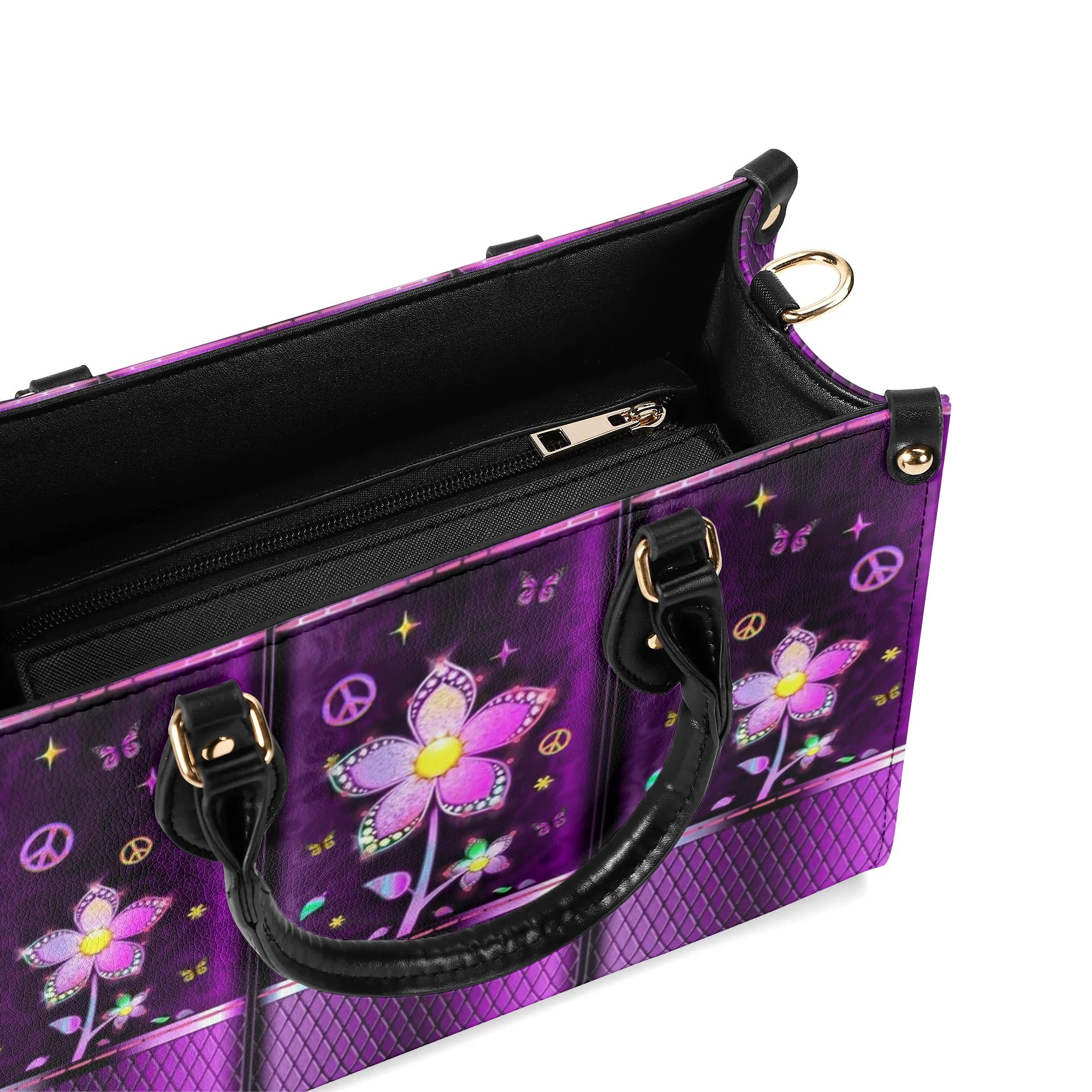 GLOWING FLOWER HIPPIE LEATHER HANDBAG - YHHG3107244