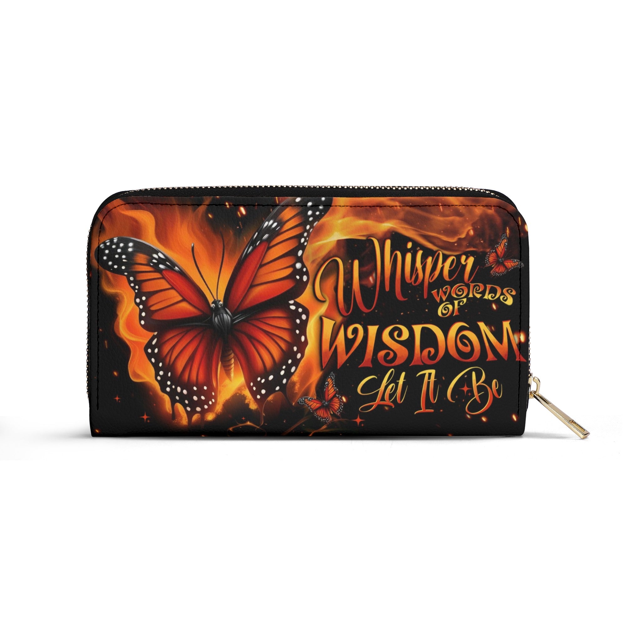 WHISPER WORDS OF WISDOM LET IT BE BUTTERFLY ZIPPER LEATHER WALLET - TYTD1510244