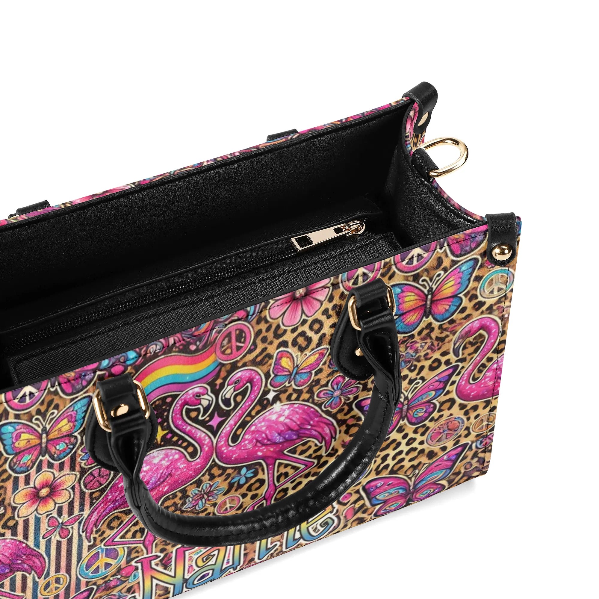 FLAMINGO HIPPIE LEOPARD PATTERN LEATHER HANDBAG - TLNZ2407244