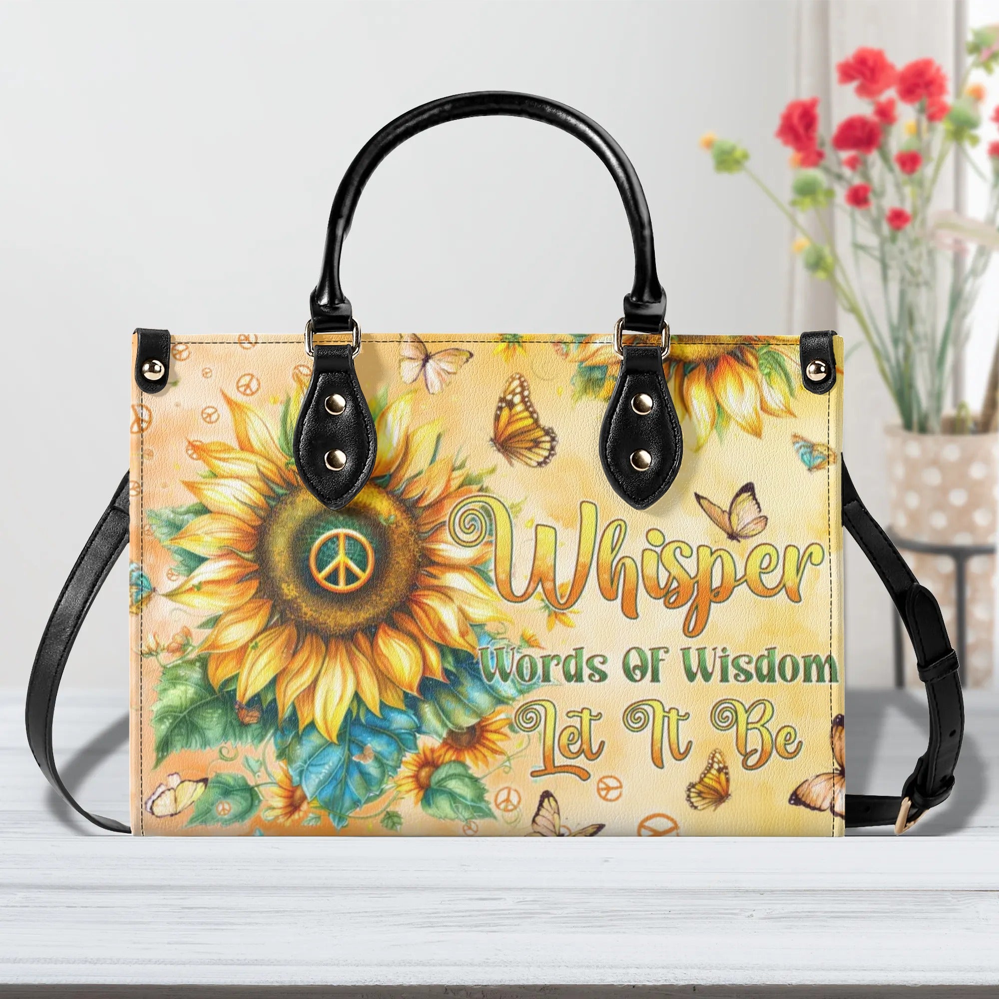 LET IT BE SUNFLOWERS LEATHER HANDBAG - TYTD1909241