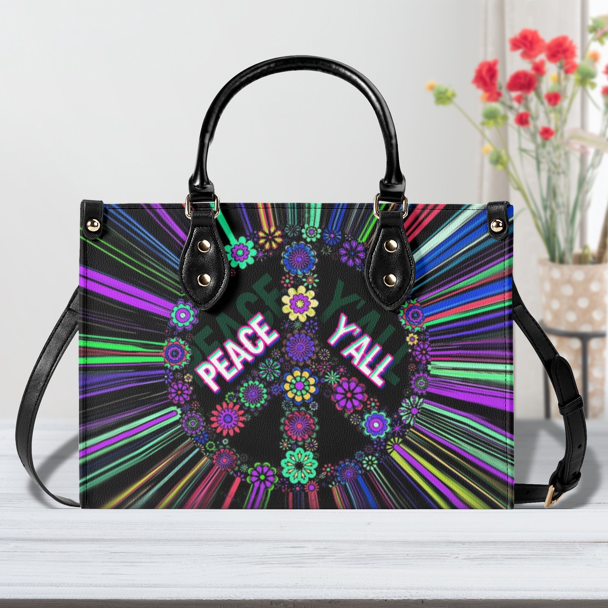 PEACE Y'ALL LEATHER HANDBAG - YHDU2211245