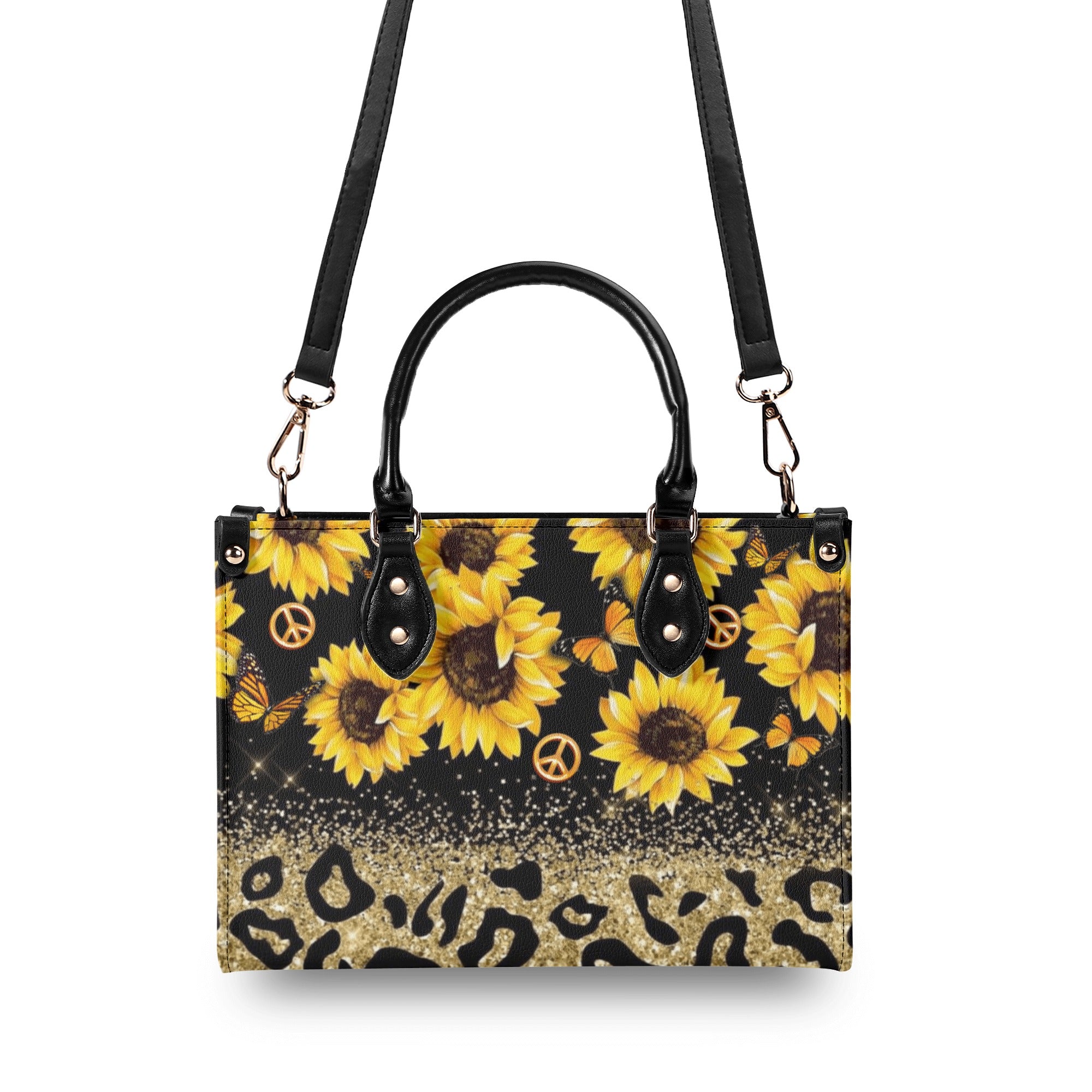 SUNFLOWER LEOPARD LEATHER HANDBAG - YHDU1311248