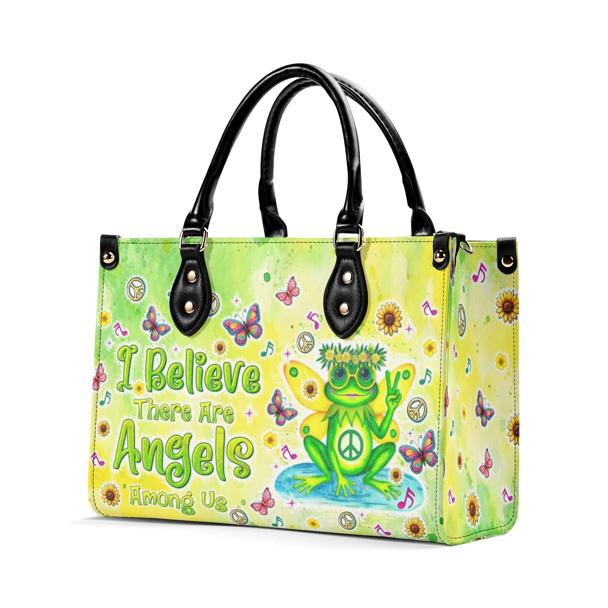 I BELIEVE THERE ARE ANGELS AMONG US FROG LEATHER HANDBAG - TLTR1209243