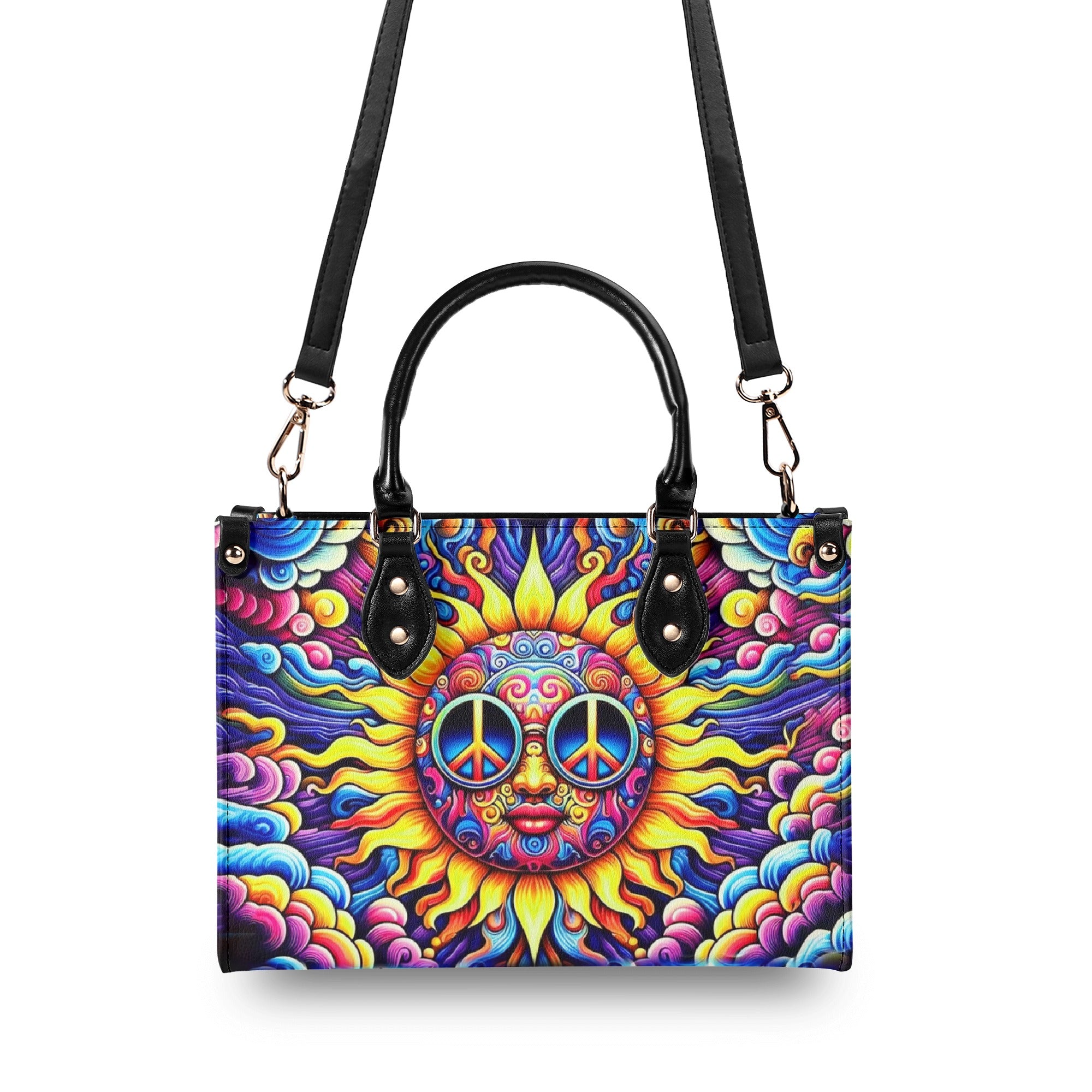 COLORFUL HIPPIE SUN LEATHER HANDBAG - YHHN1803254