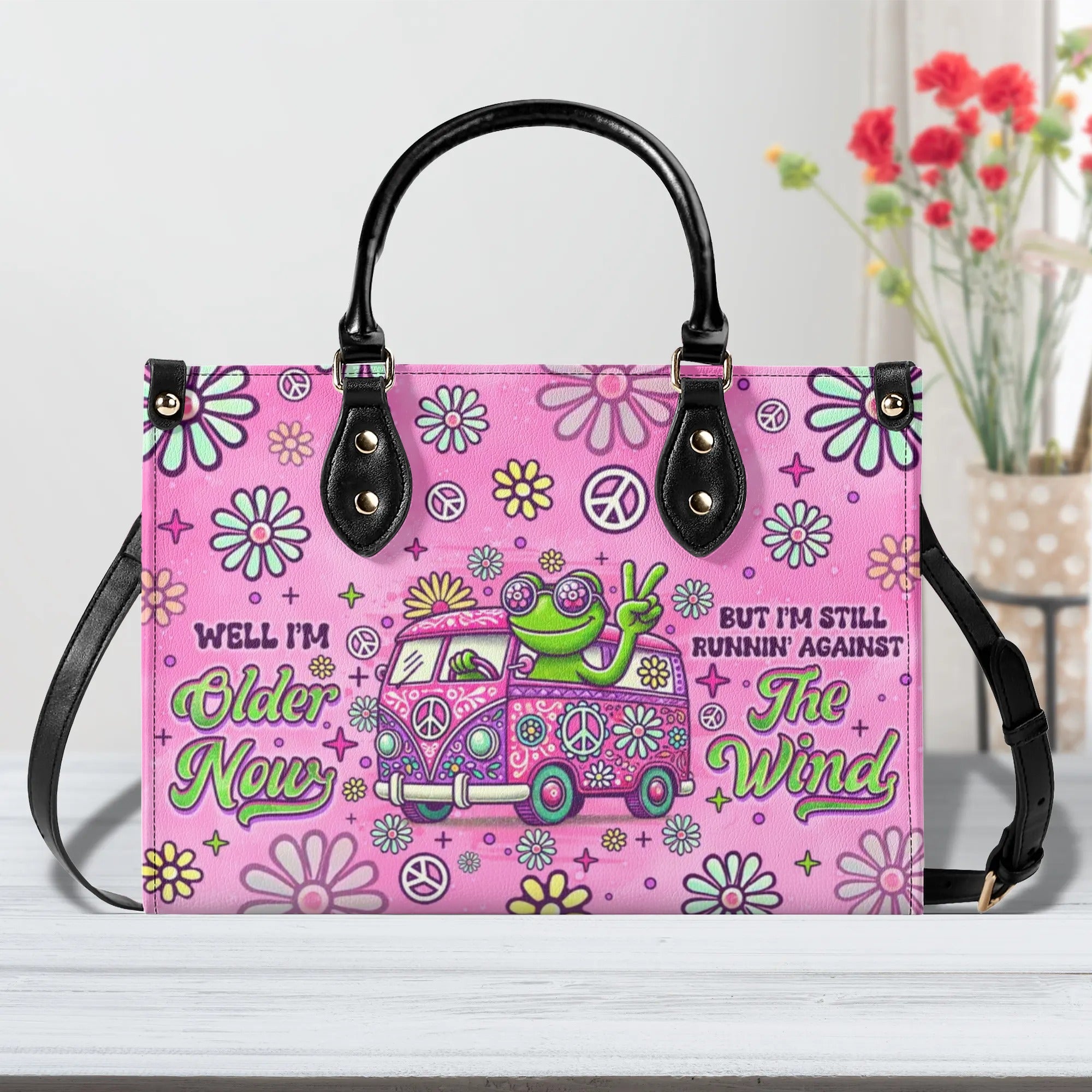 RUNNING AGAINST THE WIND FROG BUS  LEATHER HANDBAG - TLNO1010244