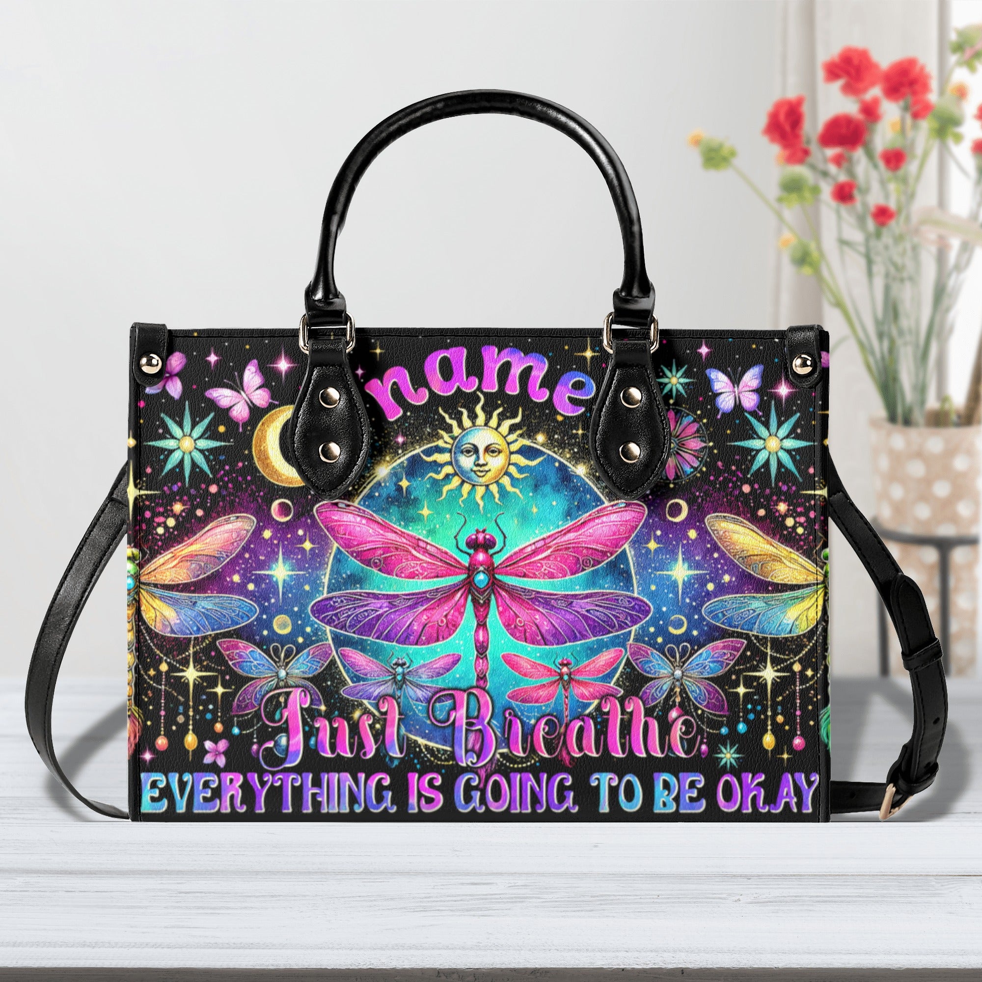 JUST BREATHE DRAGONFLY LEATHER HANDBAG - TYTM1402252