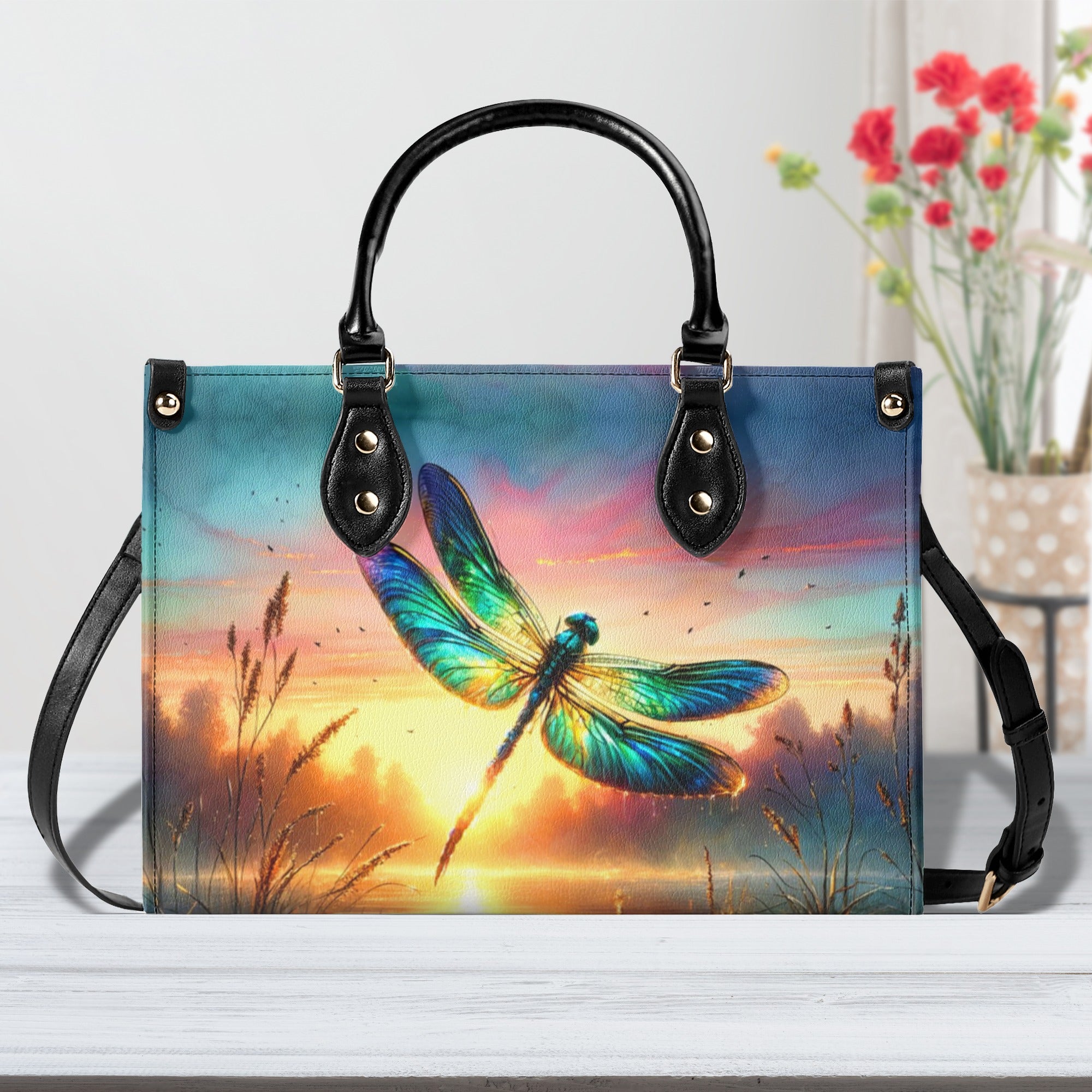 MESMERIZING DRAGONFLY LEATHER HANDBAG - YHDU2011244