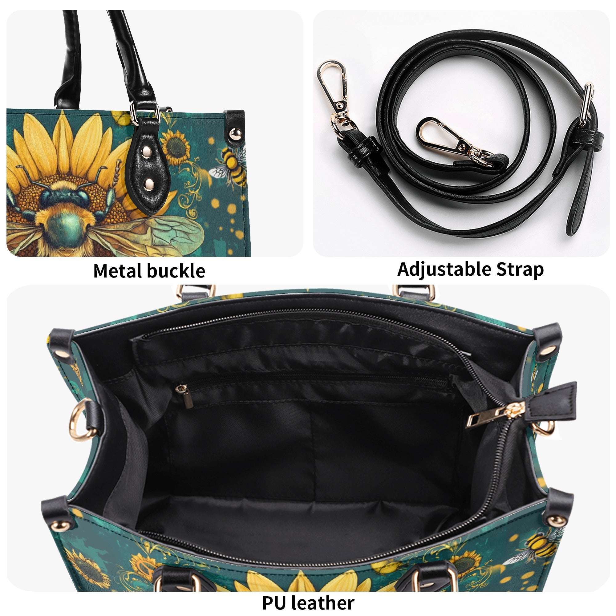 BEE SUNFLOWER LEATHER HANDBAG - YHHN1103254