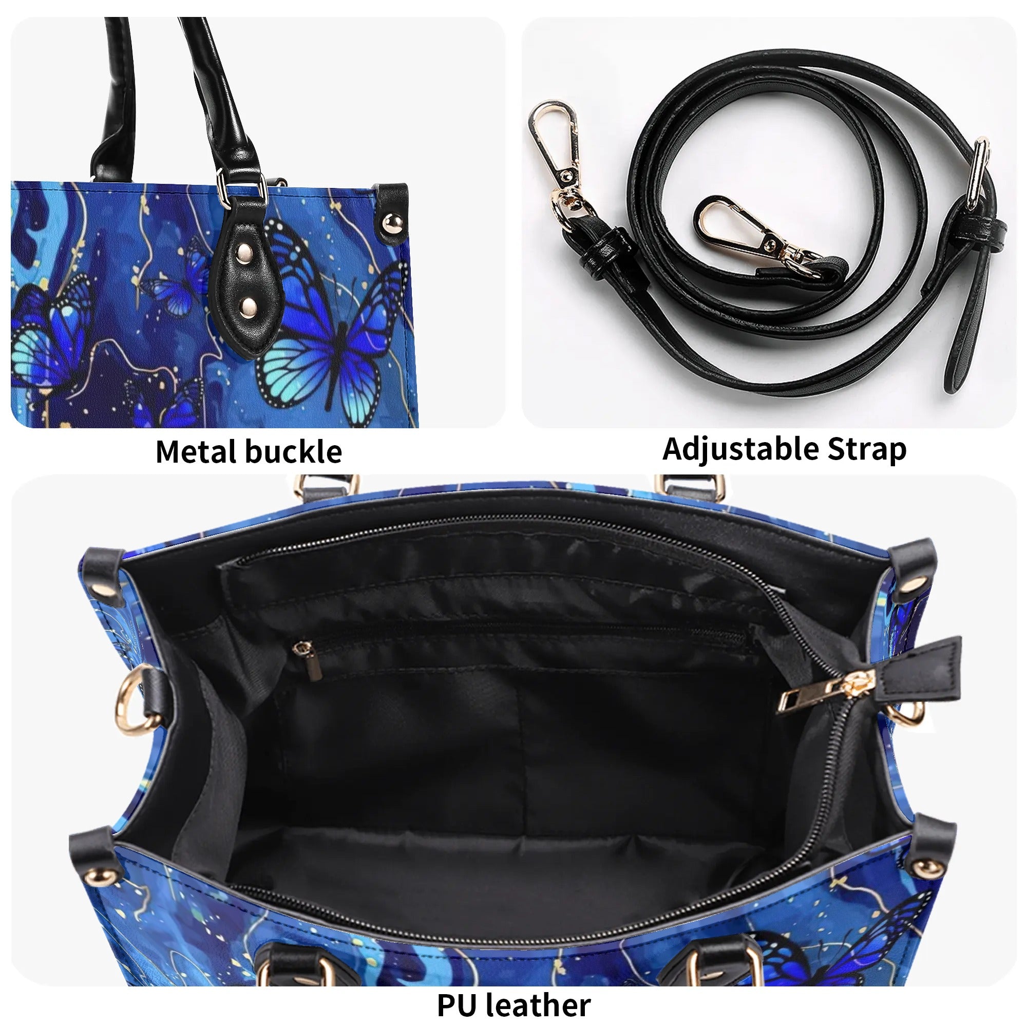 BUTTERFLIES APPEAR WHEN ANGELS ARE NEAR LEATHER HANDBAG - TLNZ2309245