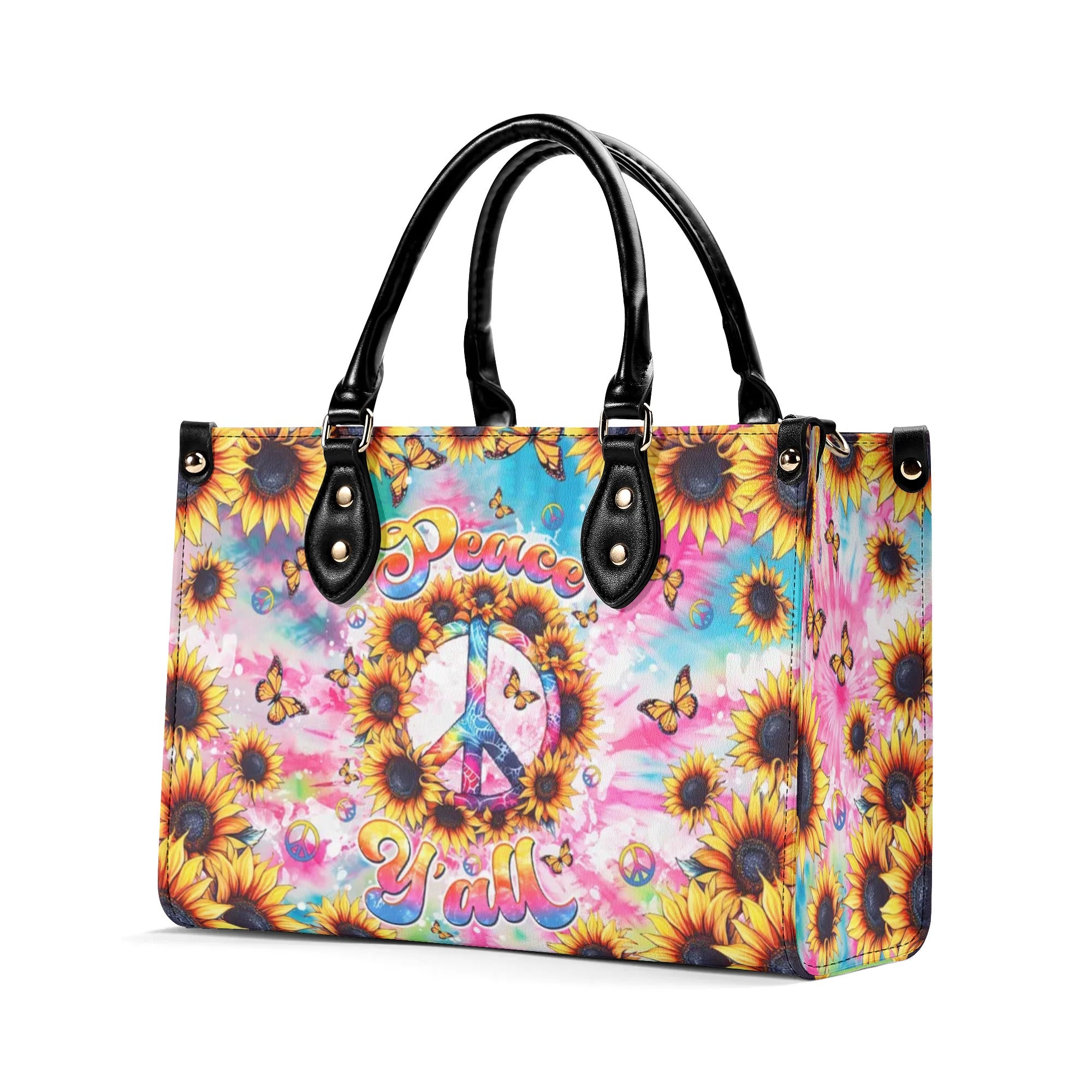 PEACE Y'ALL SUNFLOWER LEATHER HANDBAG - TLTW1109243