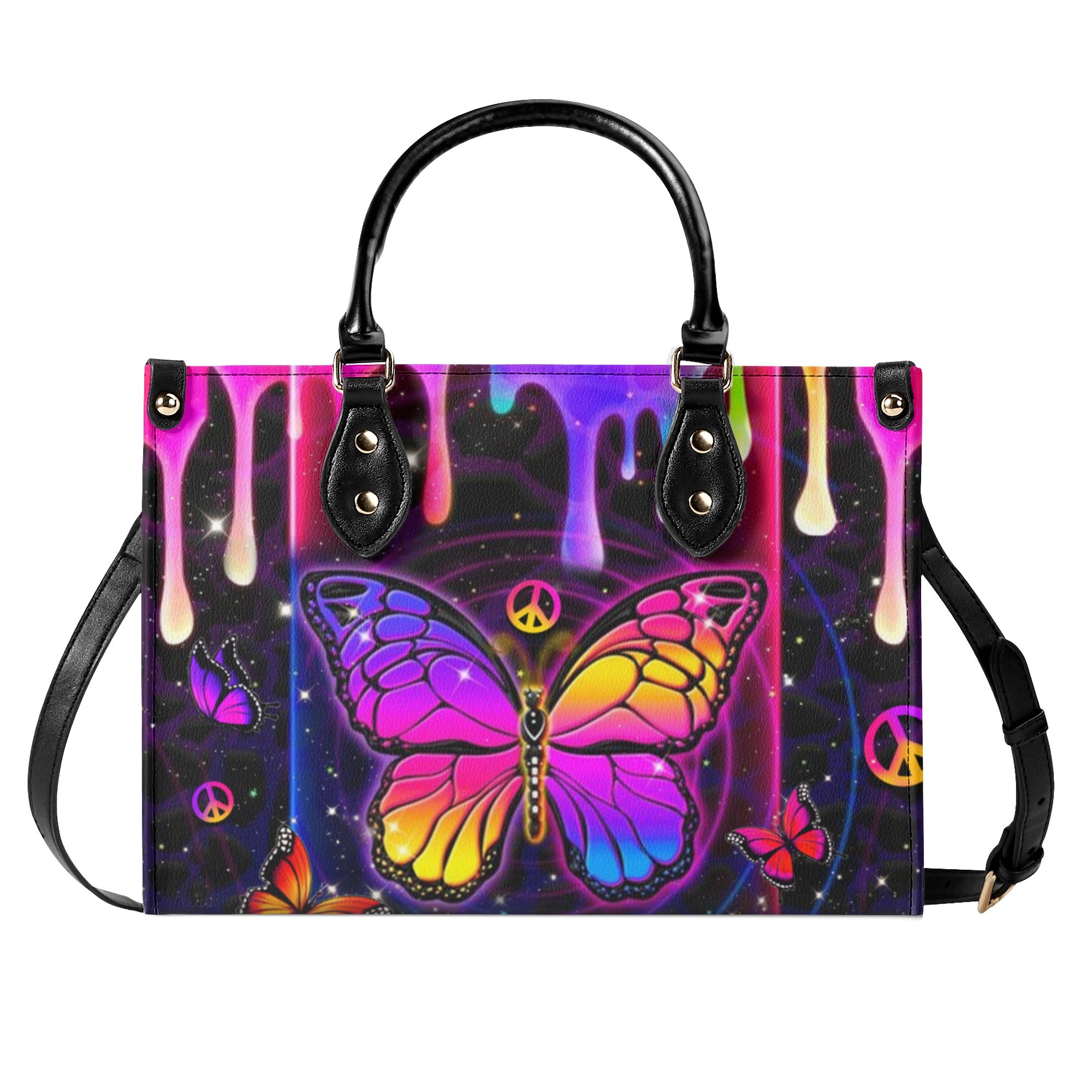 COLORFUL BUTTERFLY LEATHER HANDBAG - YHHN2711245