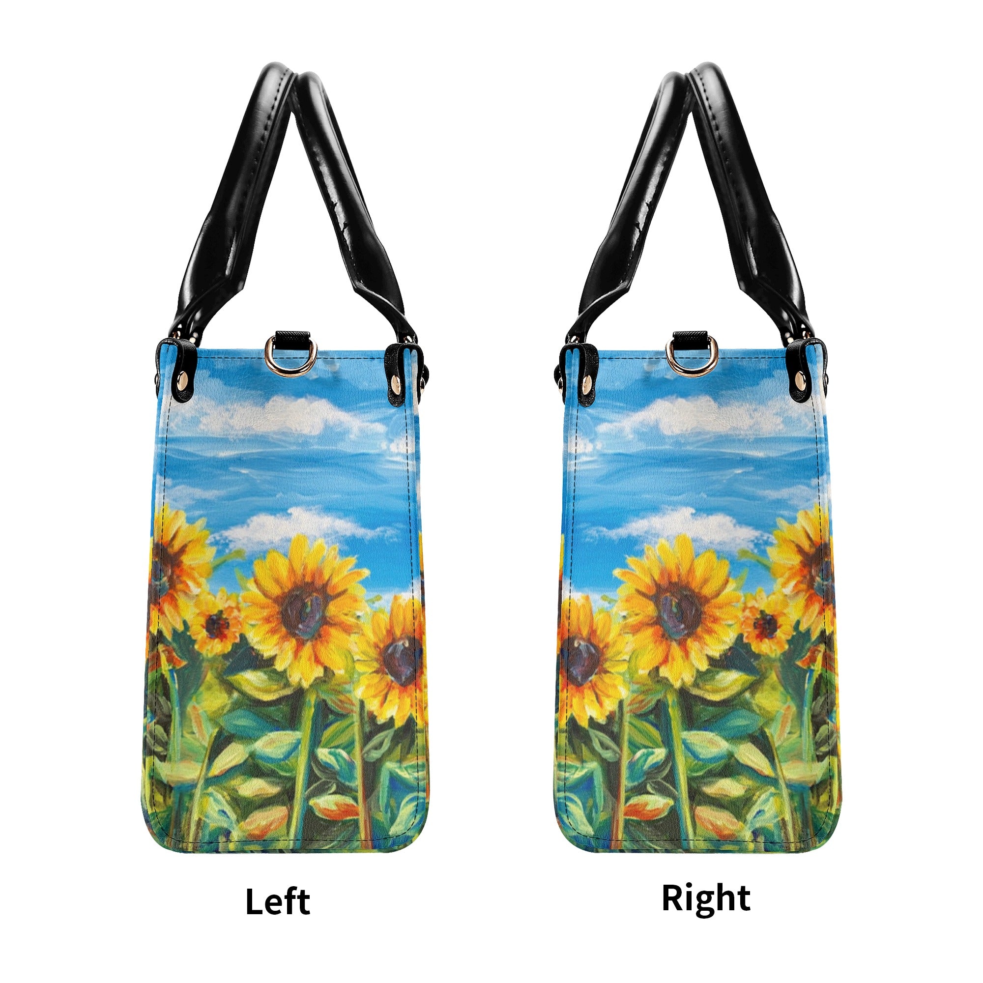 HIPPIE SUNFLOWERS LEATHER HANDBAG - YHHG0411244