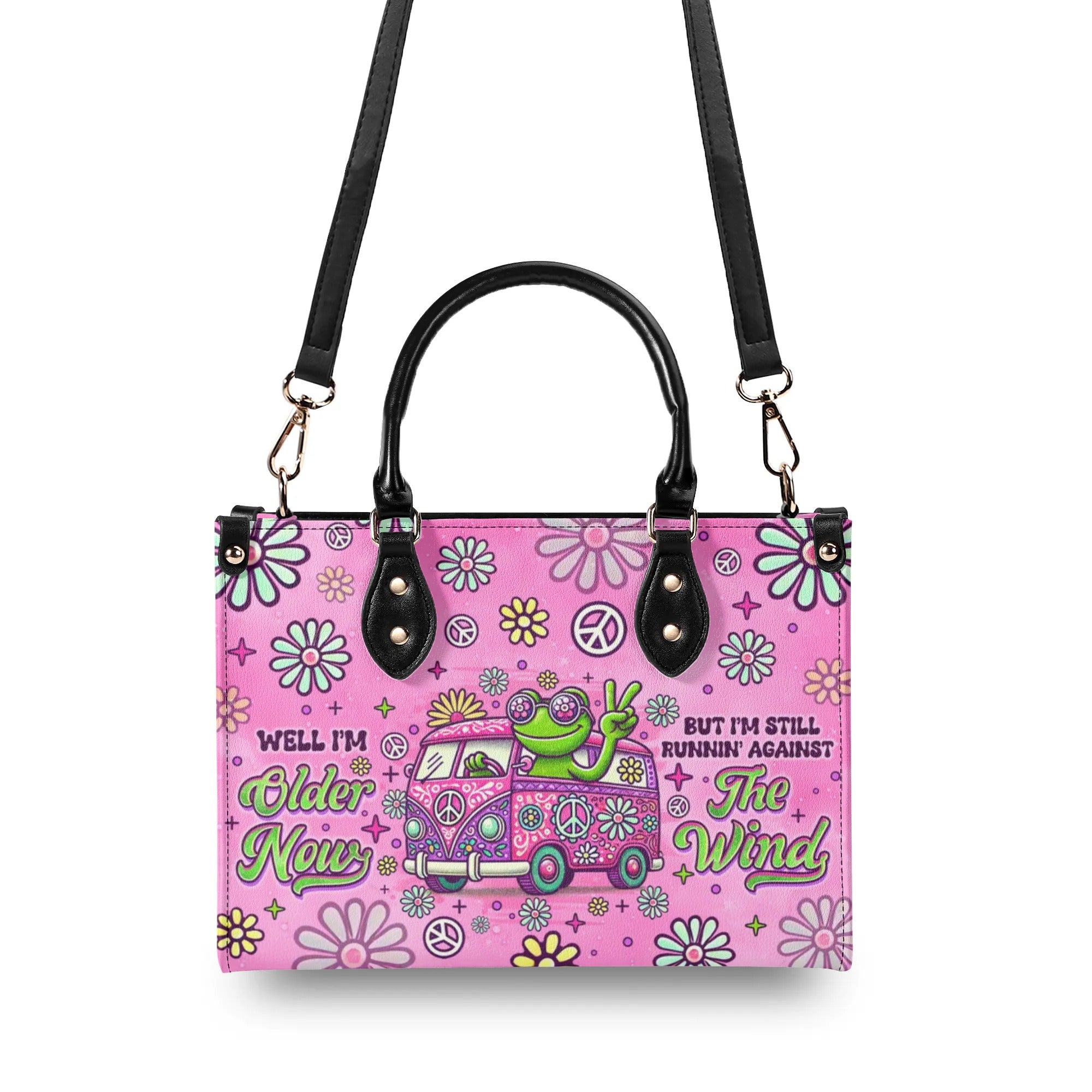 RUNNING AGAINST THE WIND FROG BUS  LEATHER HANDBAG - TLNO1010244