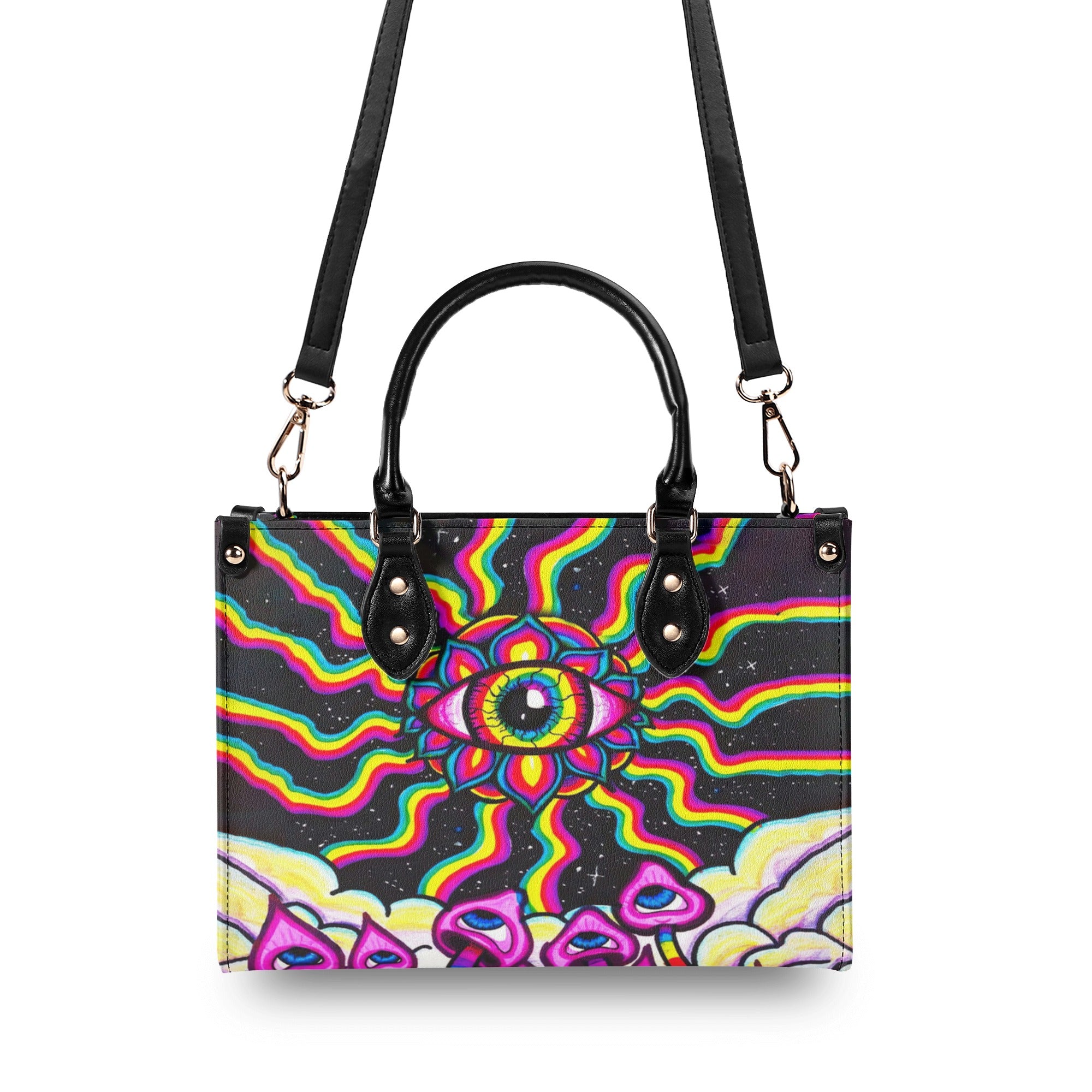 HIPPIE EYES MUSHROOM LEATHER HANDBAG - YHLN0510245