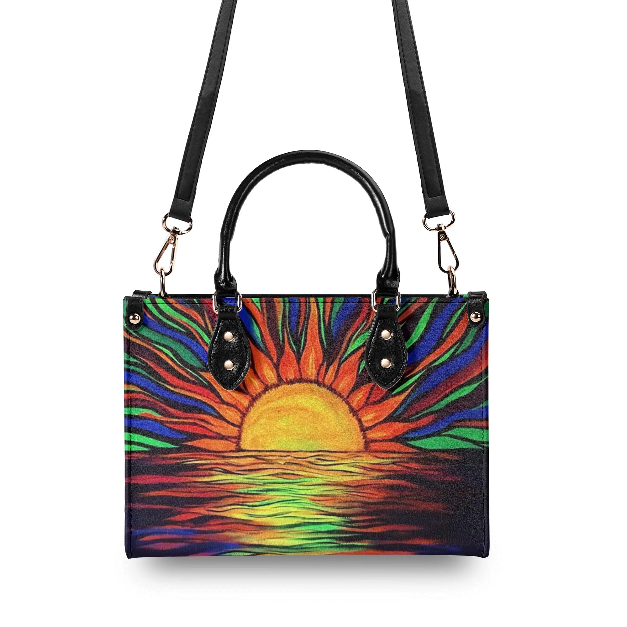 COLORFUL HIPPIE SUN LEATHER HANDBAG - YHLT1811245